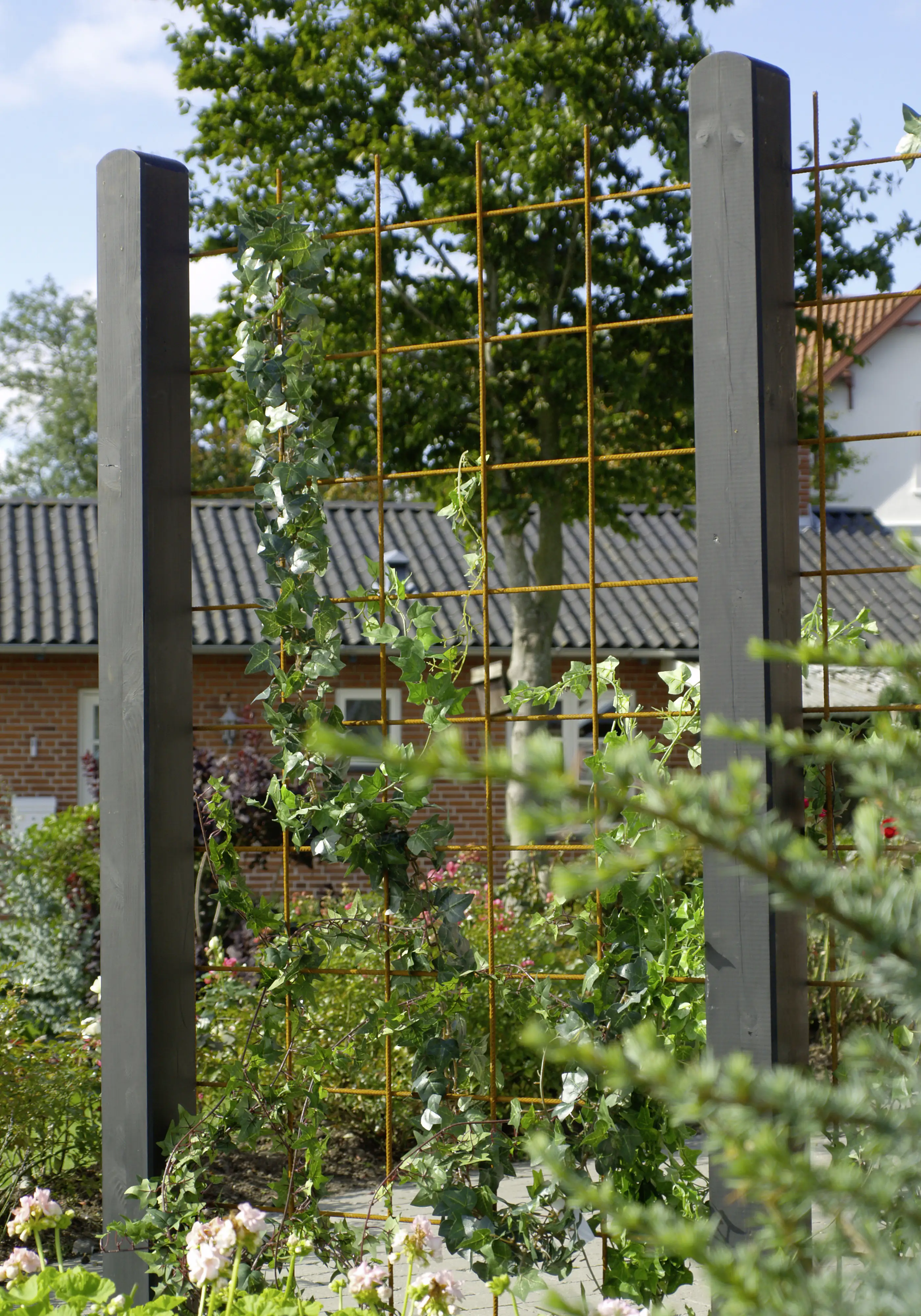 Stahlspalier 90x180 cm, Stahl rostig