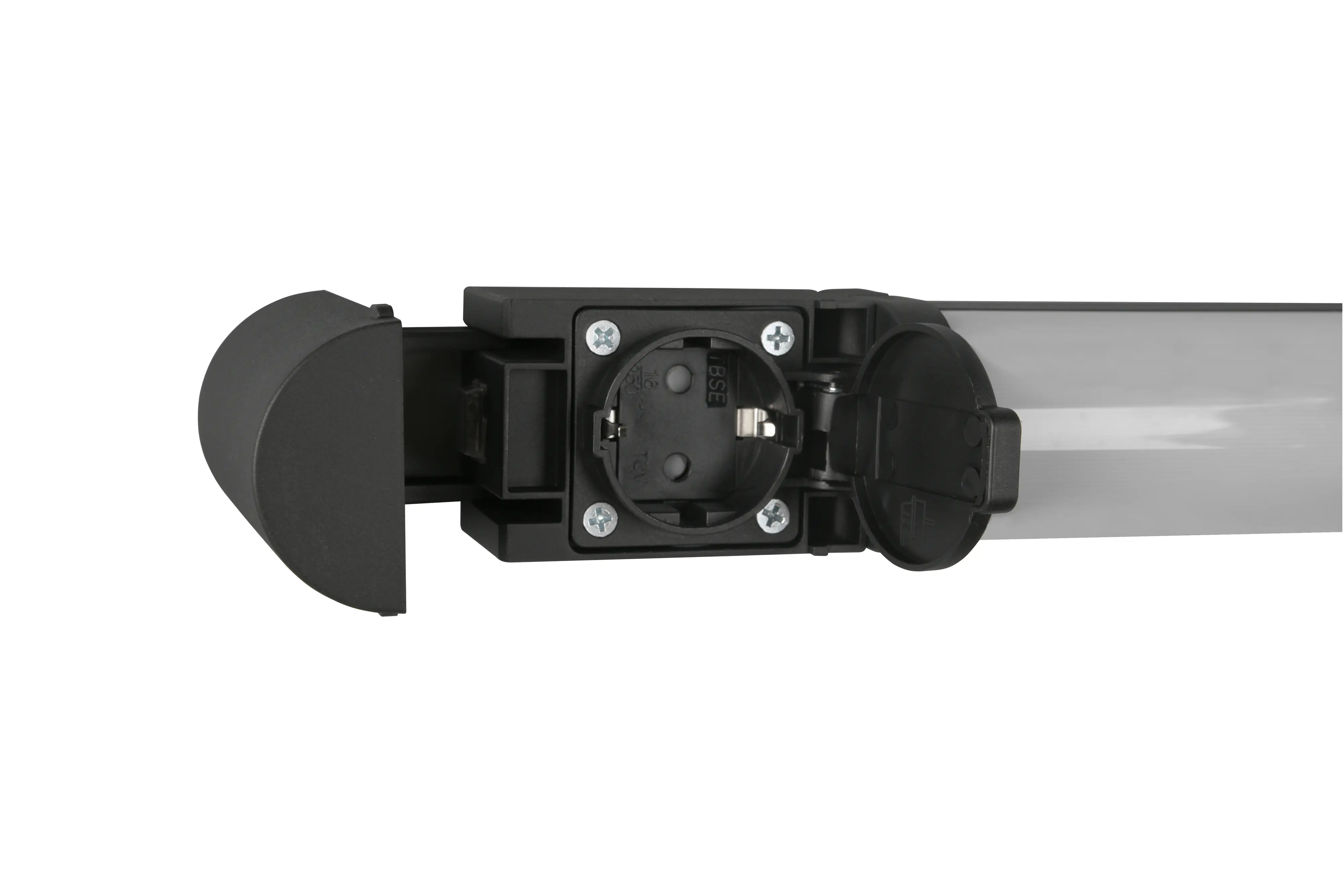 Trio LED-Wandleuchte Piera schwarz matt Steckdose warmweiß