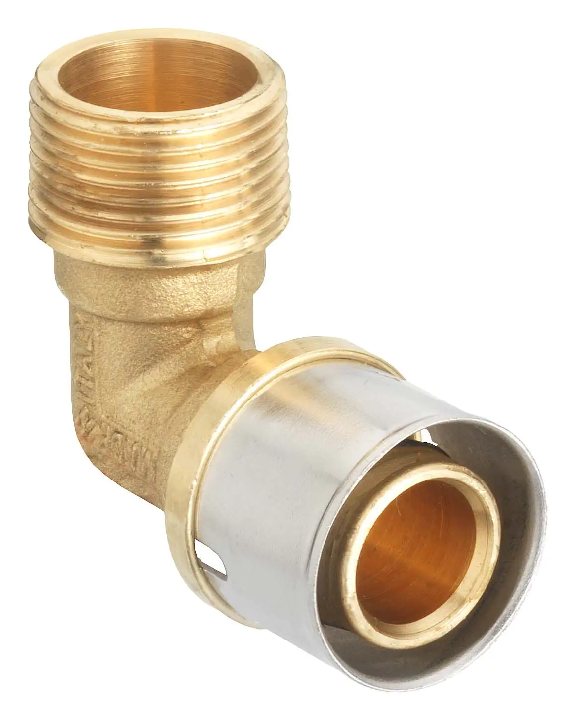 Cornat Press-Winkel 90° komplett Messing/Edelstahl, ø 26 mm, 3/4" AG