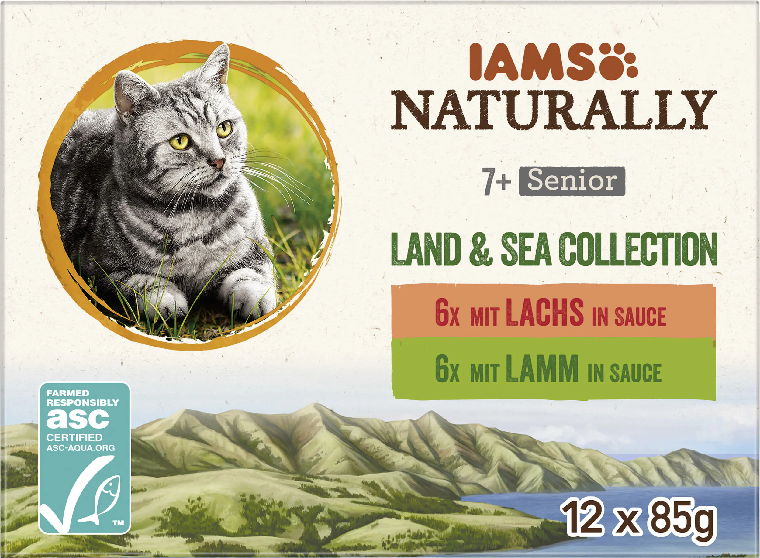 IAMS Naturally Katze Senior Mix 12x85g 12x 85g