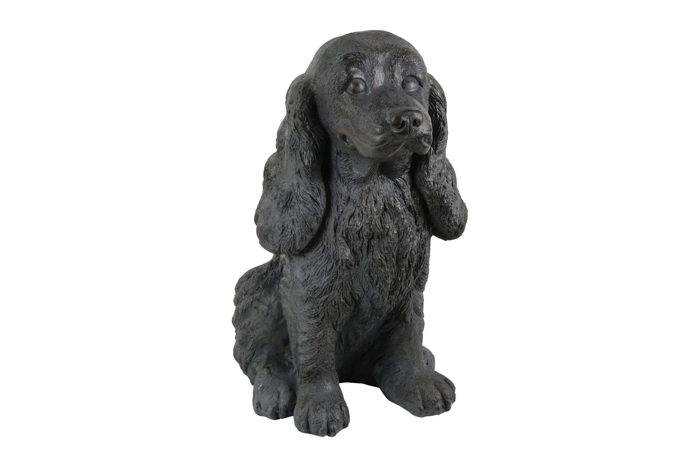 Dekofigur Hund Lady sitzend 33 x 39 cm braun