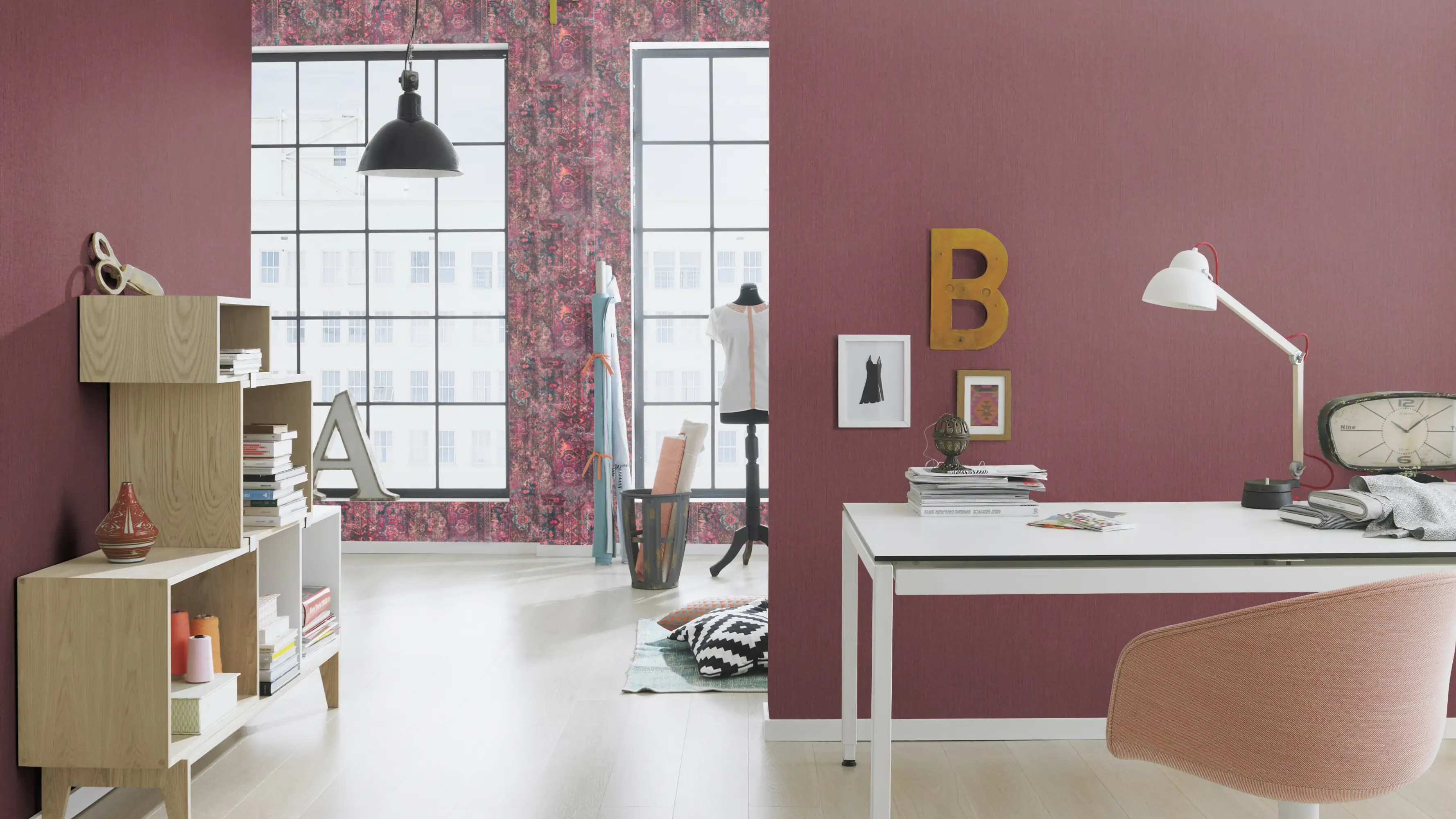 Rasch Vliestapete 537185 BARBARA Home Collection II Rasch Vliestapete 537185 BARBARA home Collection II uni rot 10,05 x 0,53 m