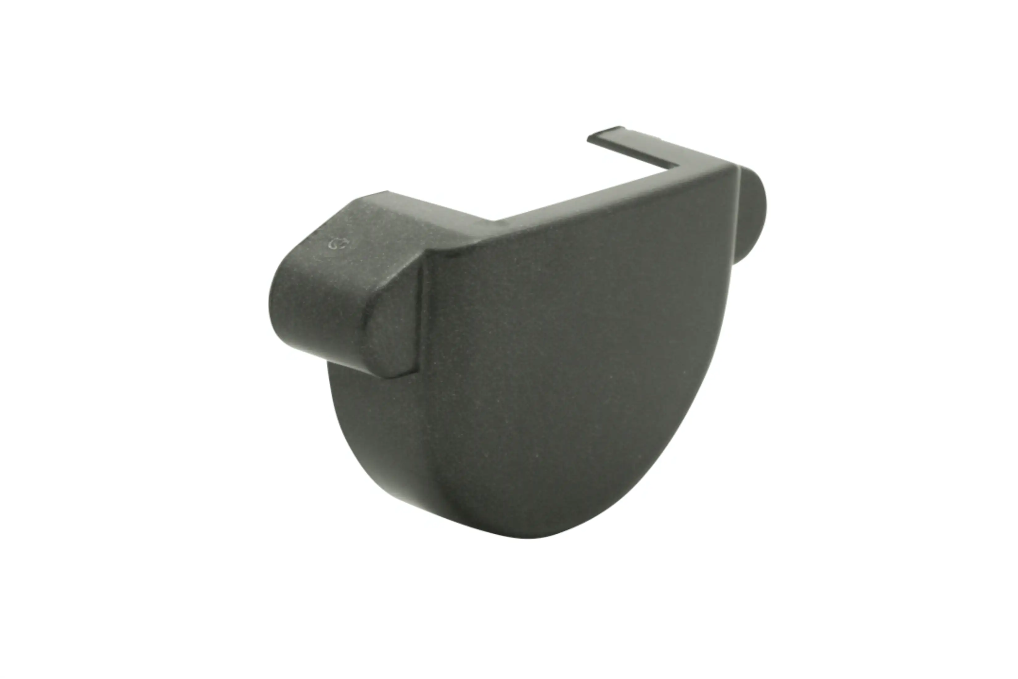 Marley Endstück halbrund RG 75, links u. rechts, anthrazit metallic