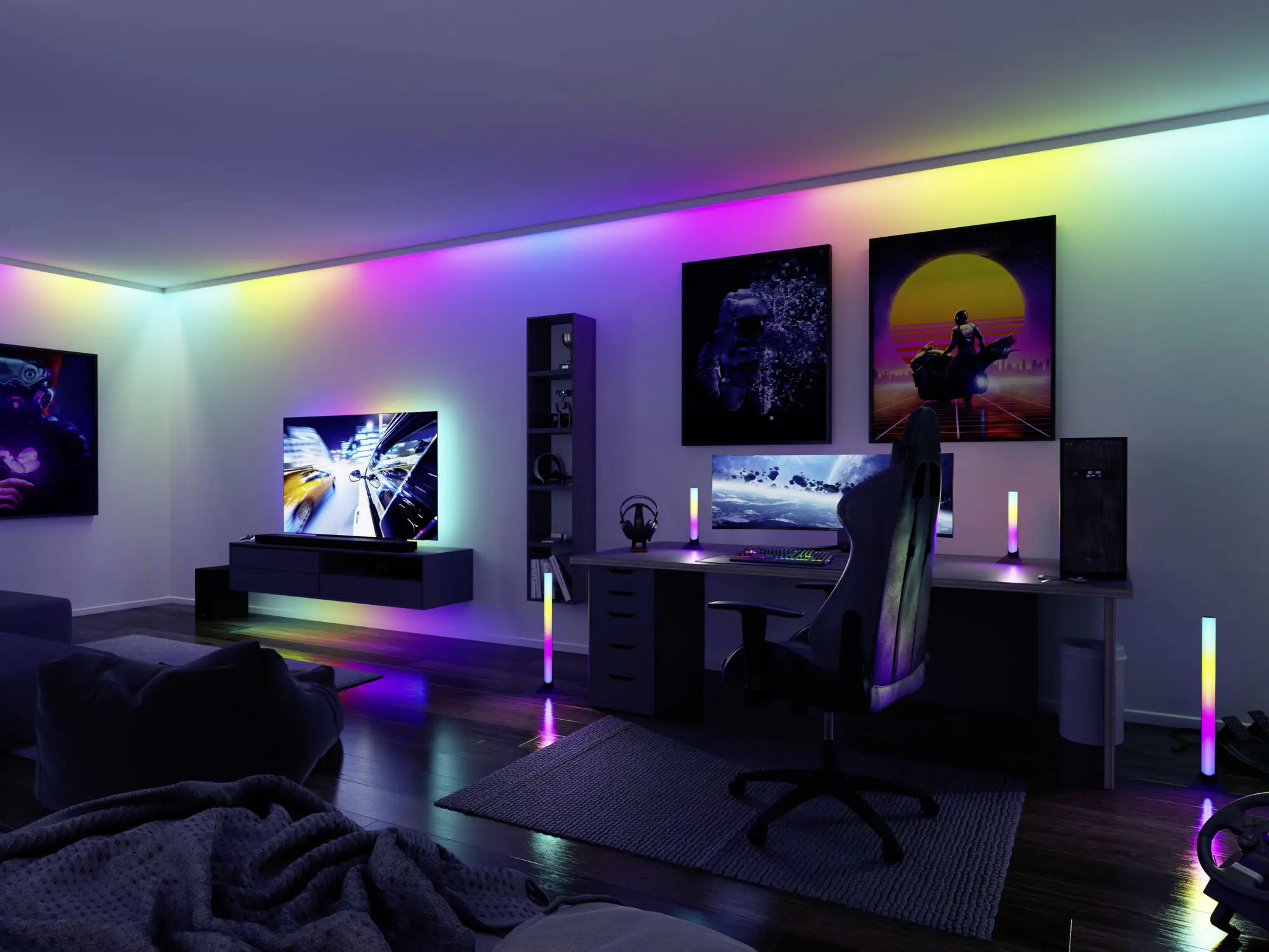 Paulmann Entertain USB LED Stripe 2m RGB dimmbar, für 55 Zoll Fernseher