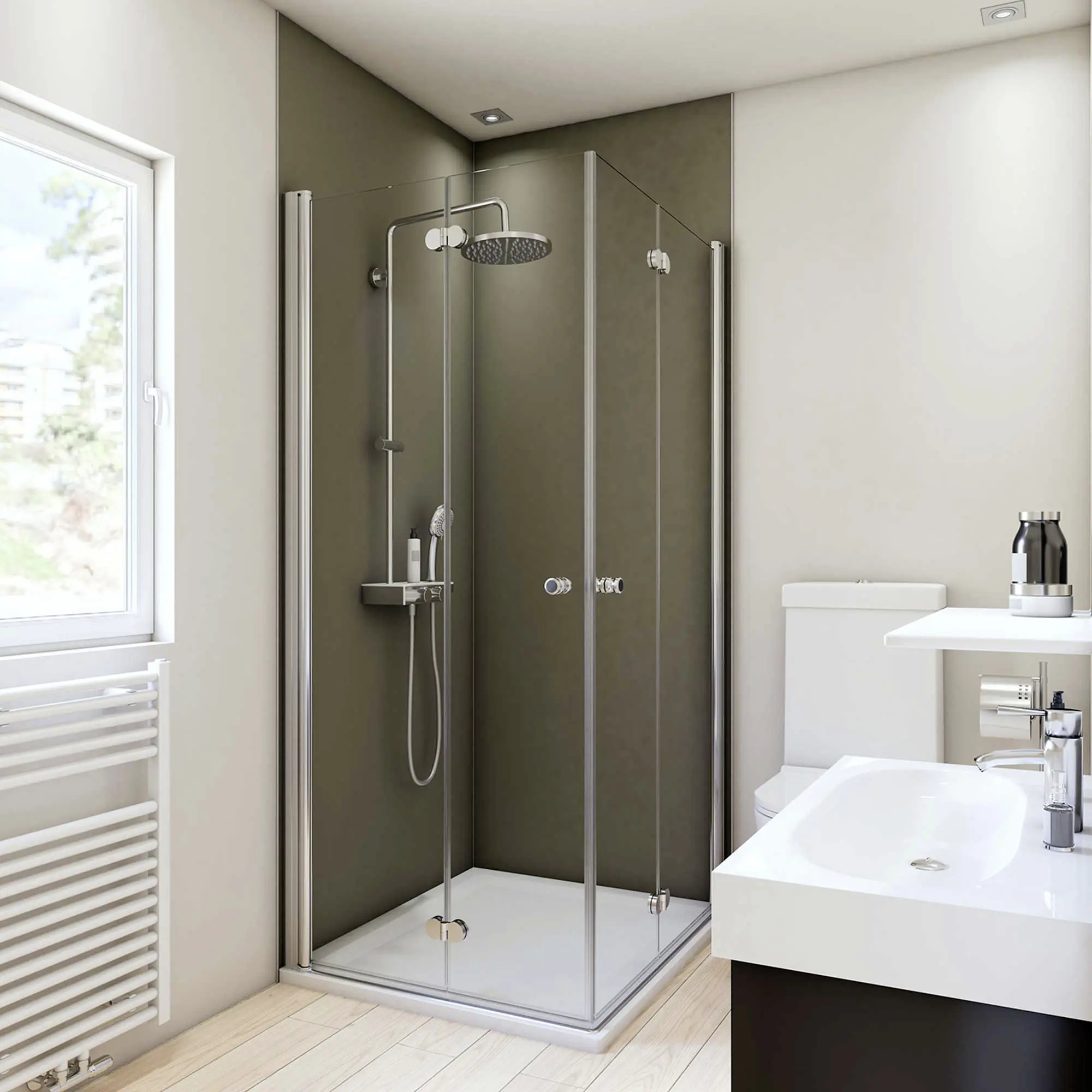 Breuer Duschrückwand Mokka Farbe 90x210x0,3 cm Breuer Duschrückwand Mokka Farbe 90x210x0,3 cm