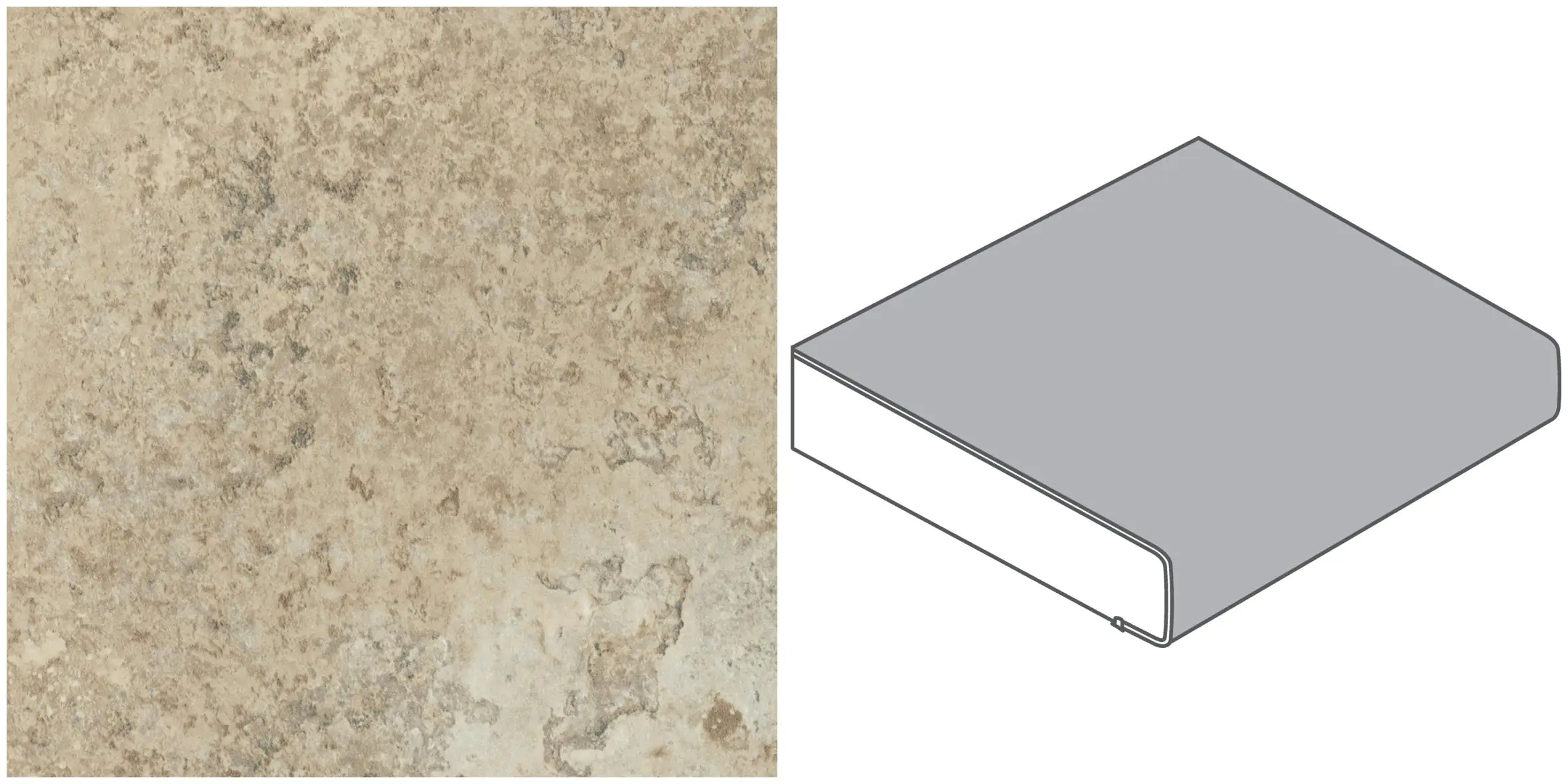 GetaElements Arbeitsplatte 410 x 60 cm, 39 mm Jurakalk beige