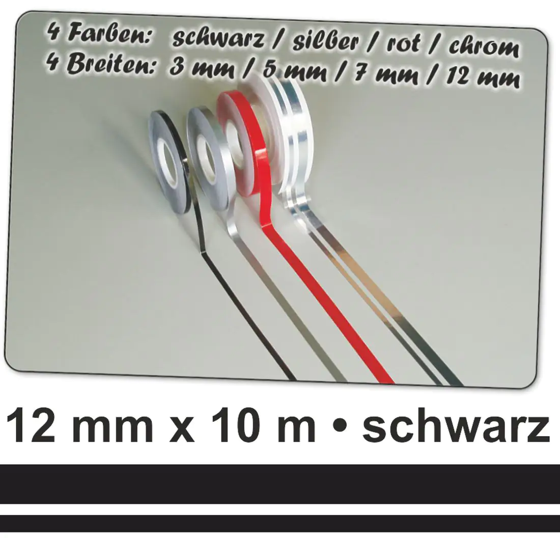 Hermann Schütz Auto Zierstreifen Deco-Stripe schwarz - DOPPELSTREIFEN 