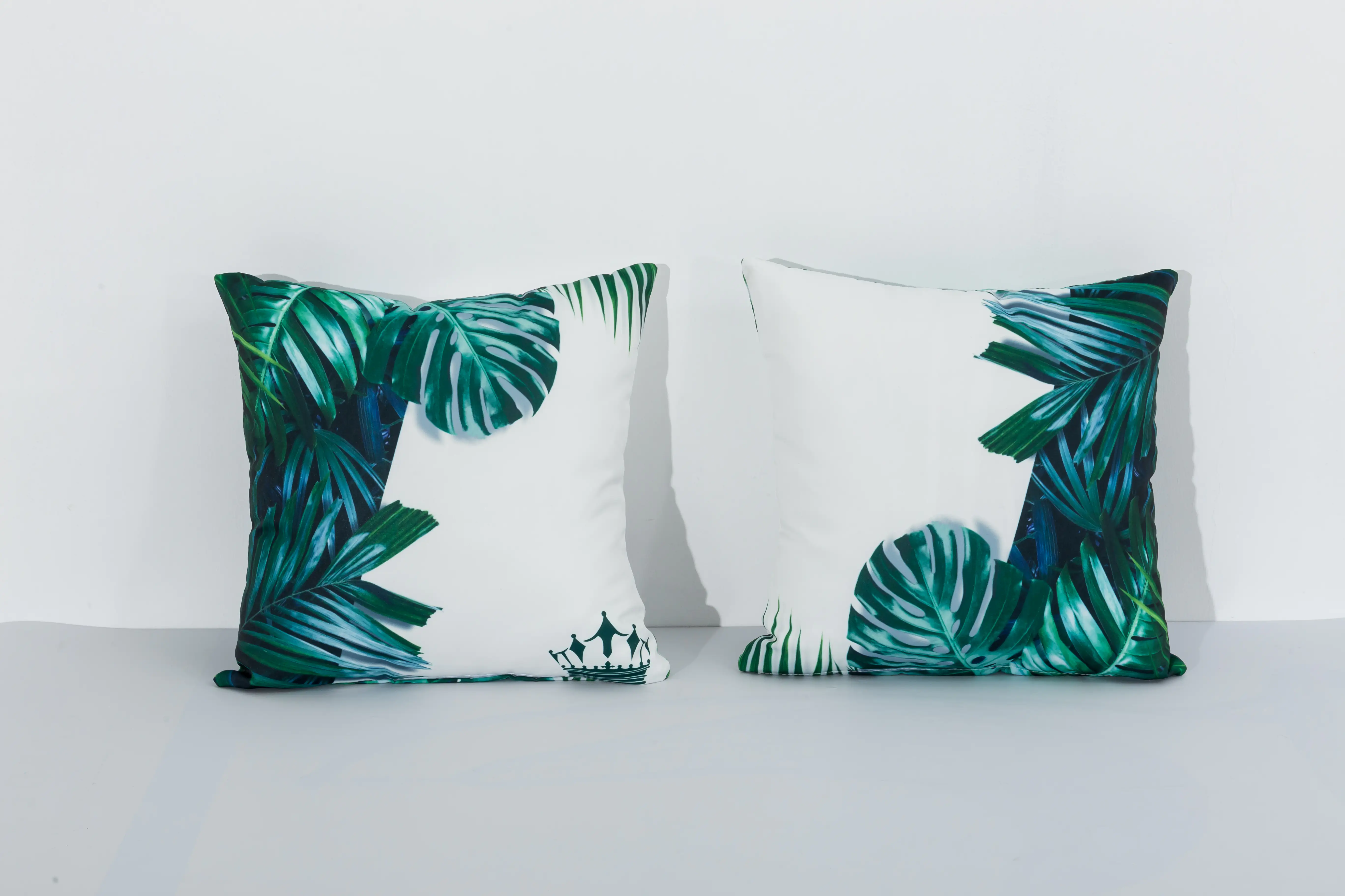 Primaster Wendekissen Botanik 45 x 45 cm, weiß-grün