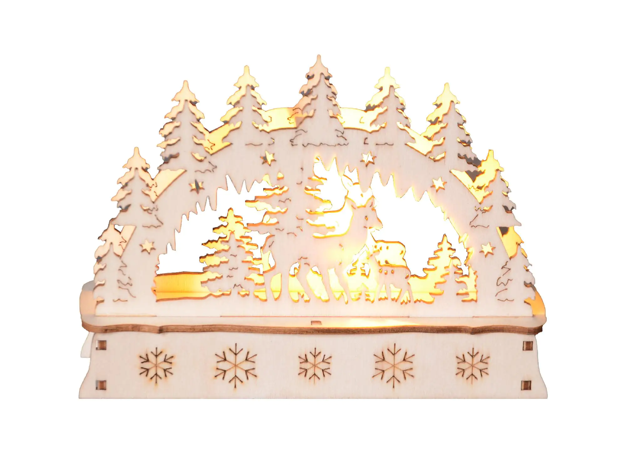 TrendLine LED Holzsilhouette 15 x 10 cm warmweiß mit Timer