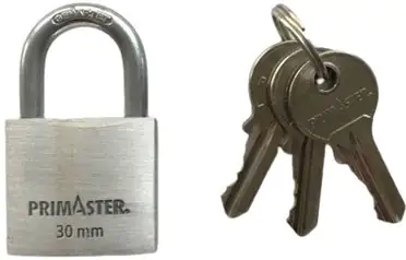 Primaster Vorhängeschloss Aluminium 50 mm inkl. 3 Schlüssel Primaster Vorhängeschloss Aluminium 50 mm inkl. 3 Schlüssel