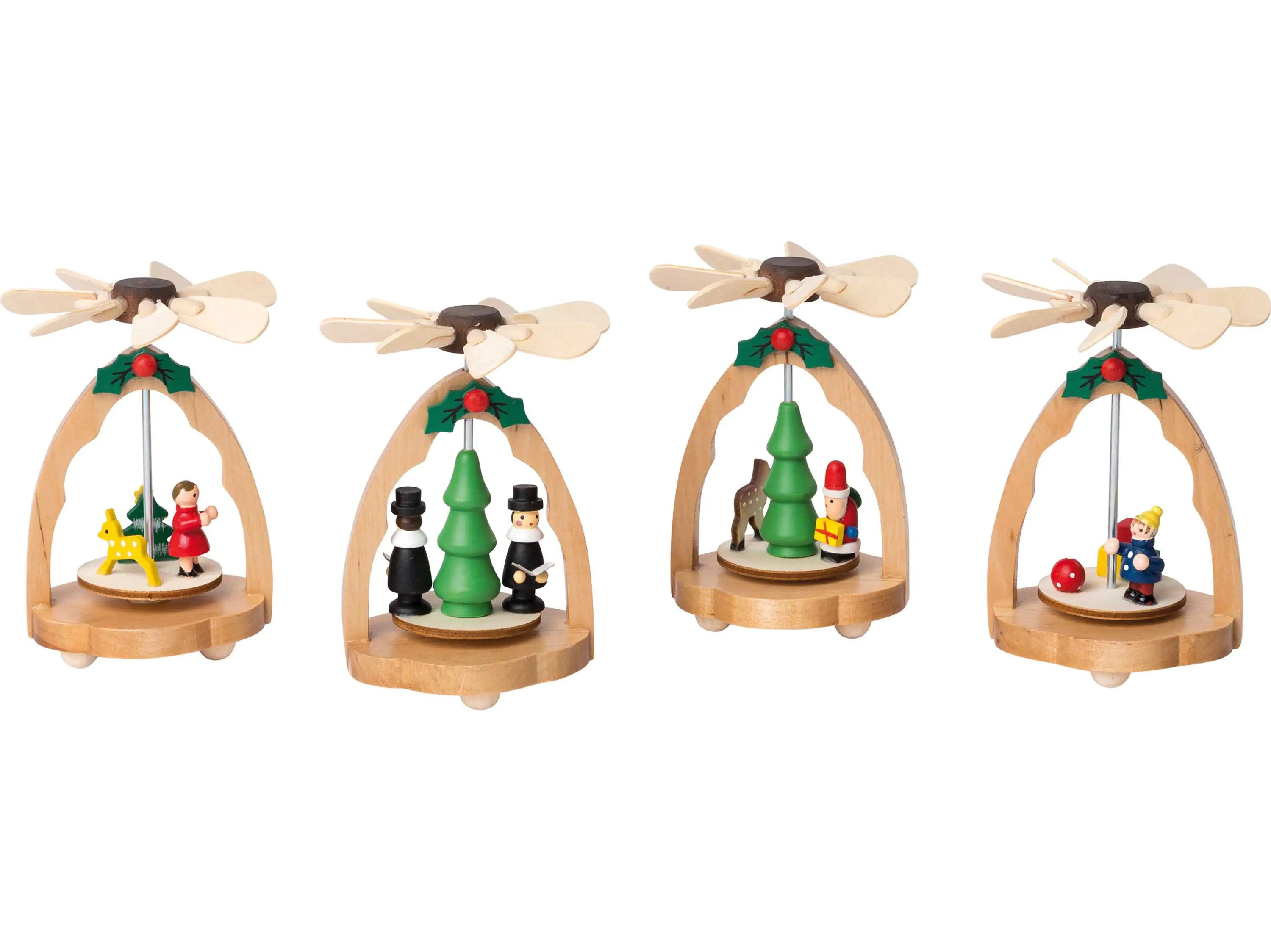 HGD Weihnachtspyramide 7 x 6 x 11 cm, 4 verschiedene Motive