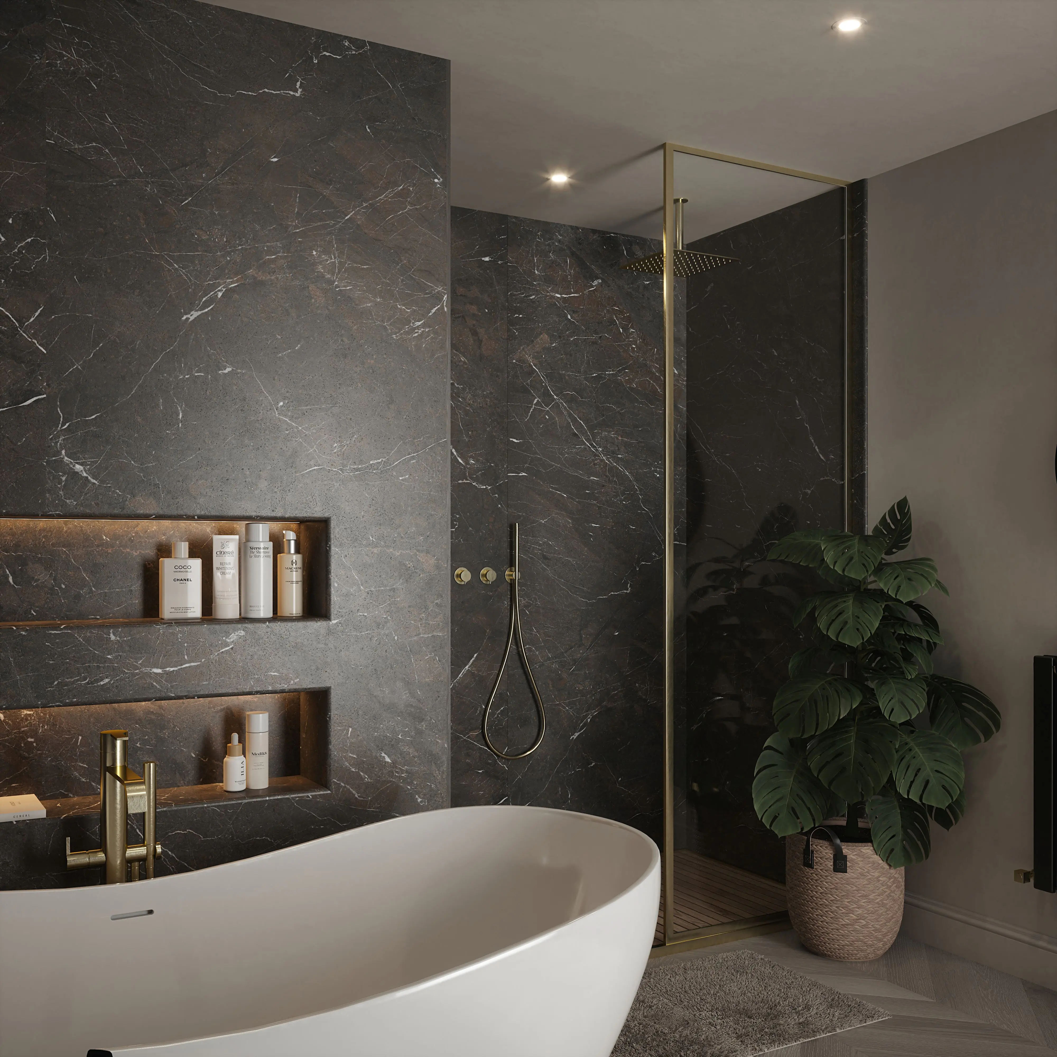 Wetwall Elite Wandpaneel  Rosso Levanto 120 x 242 cm mit abgerundeter Abschlusskante