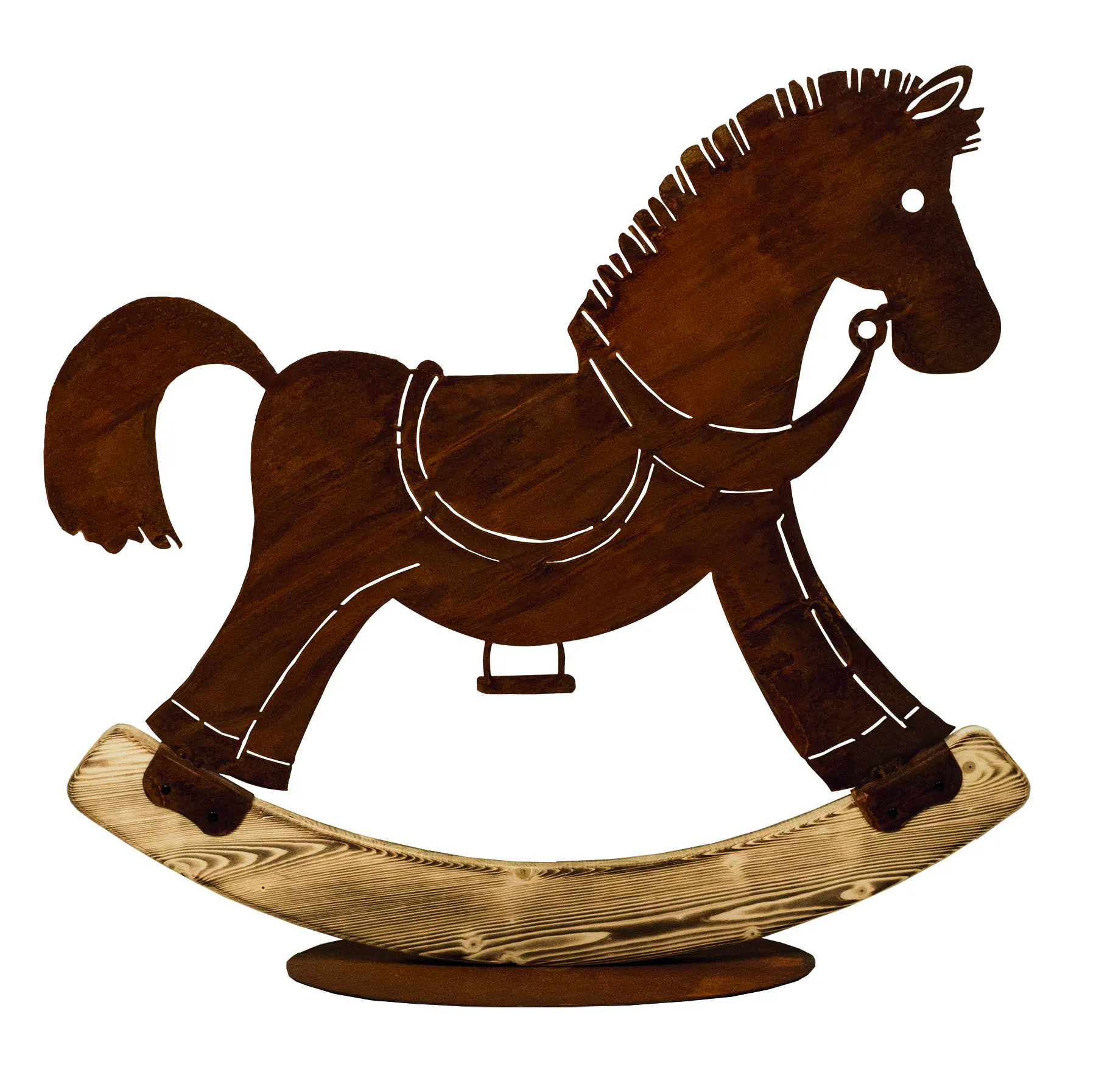 Badeko Dekofigur Schaukelpferd Emma 60 x 70 x 30 cm rostbraun