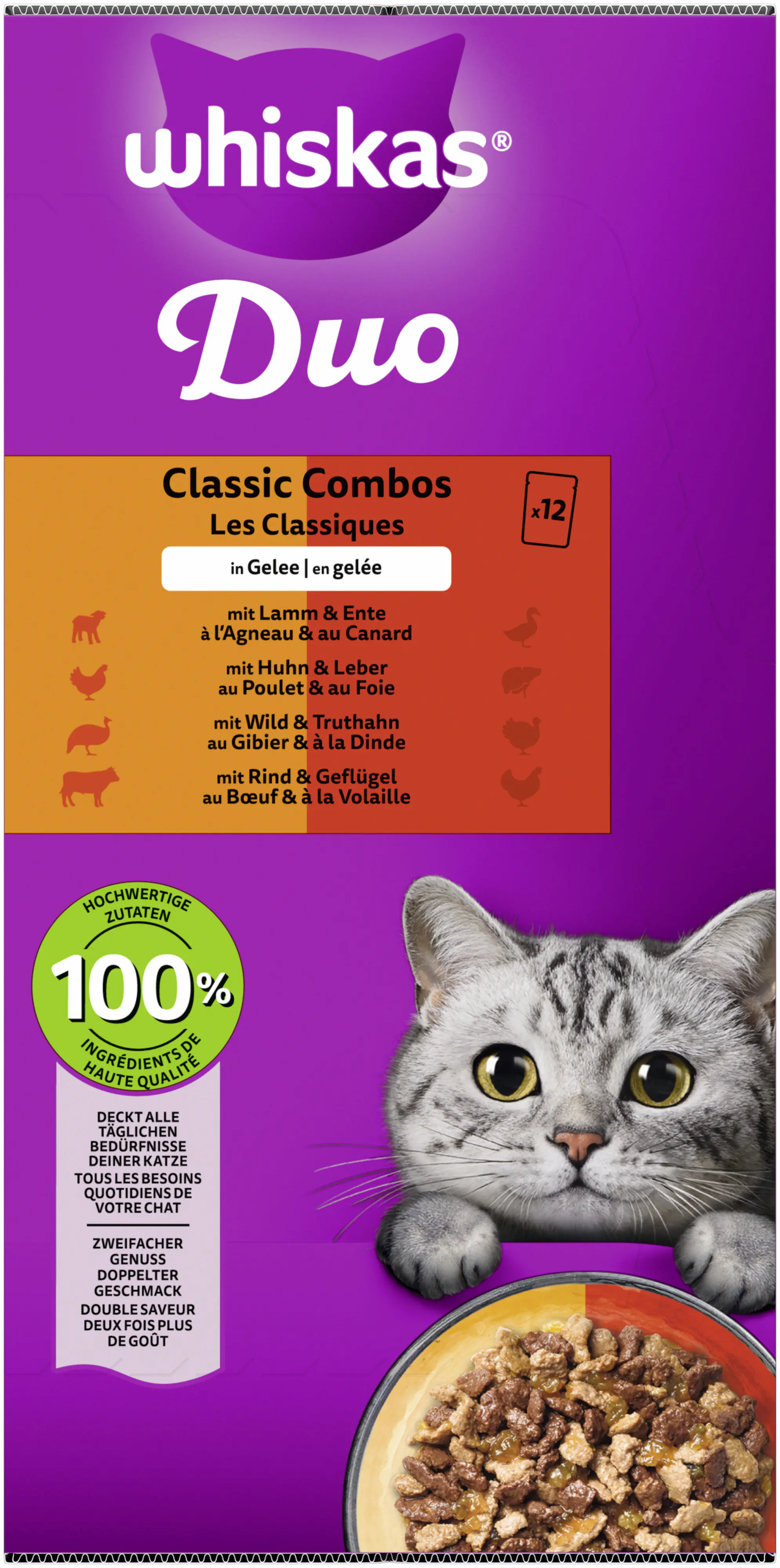 Whiskas Multipack Duo Classic Combos in Gelee Katzenfutter 12 x 85 g