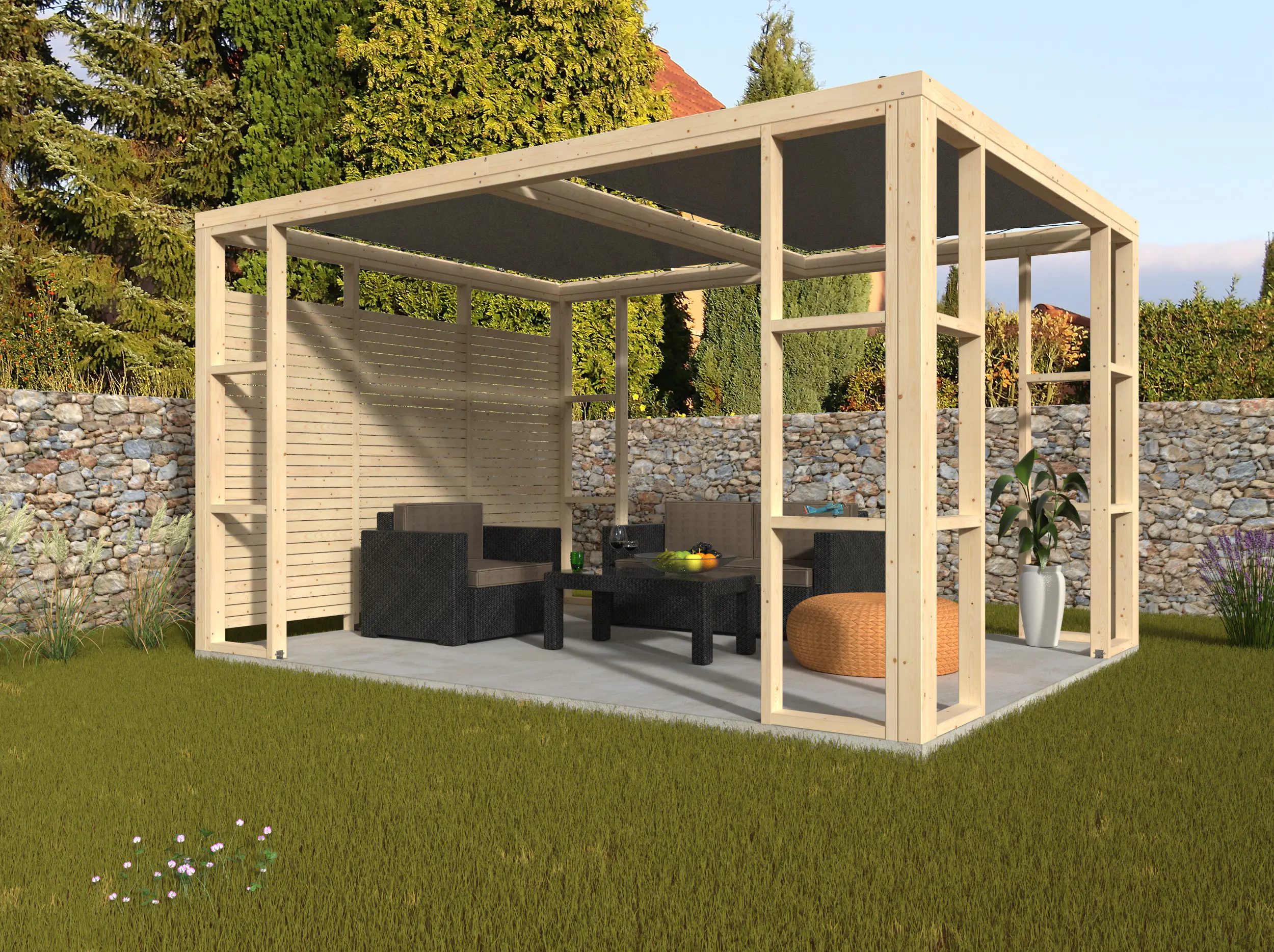 Décor et Jardin Pergola Ambre 1P 401 x 304 cm natur Décor et Jardin Pergola Ambre 1P 401 x 304 cm natur