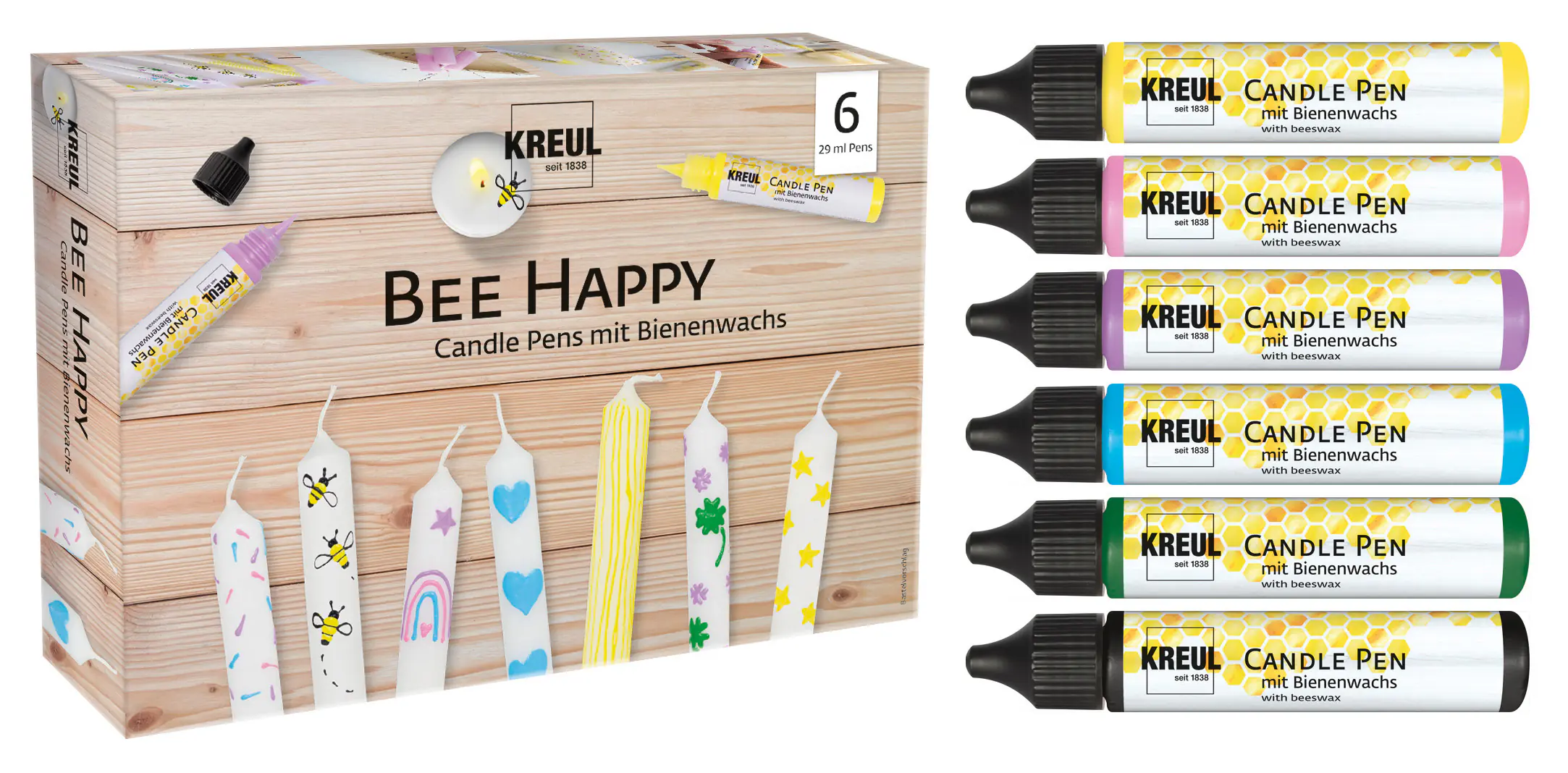 Kreul Candle Pen Bee Happy 6er Set