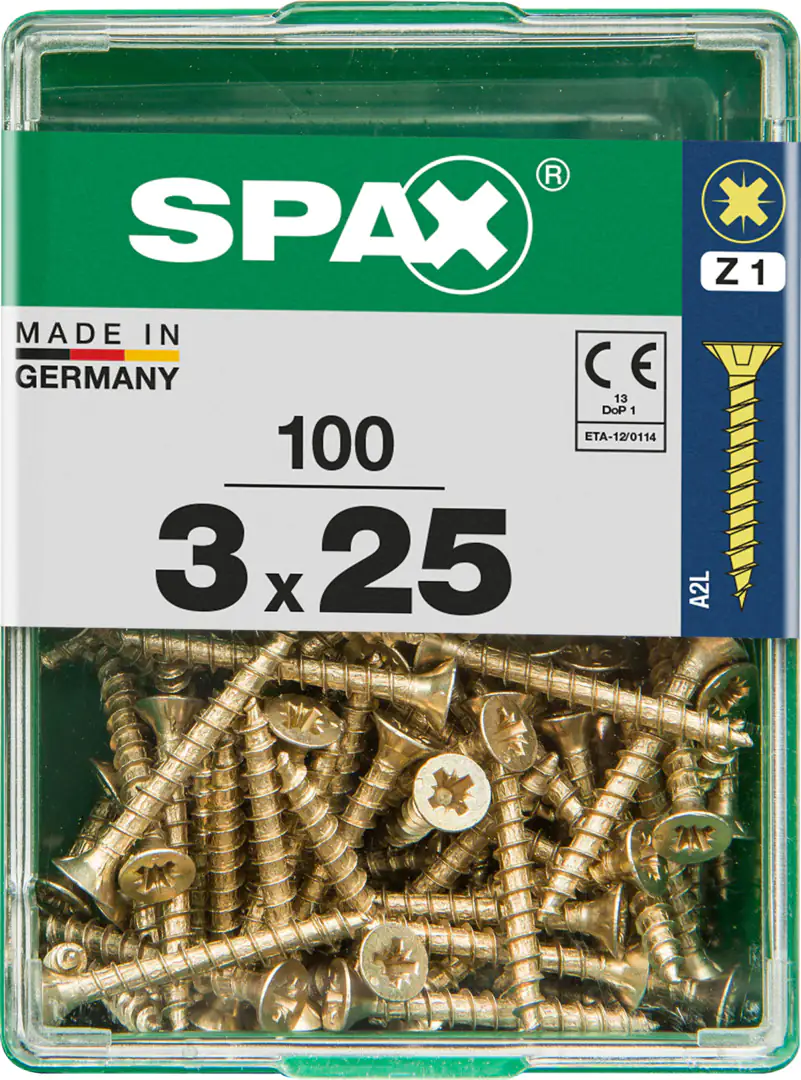 Spax Universalschrauben 3.0 x 25 mm PZ 1 - 100 Stk.