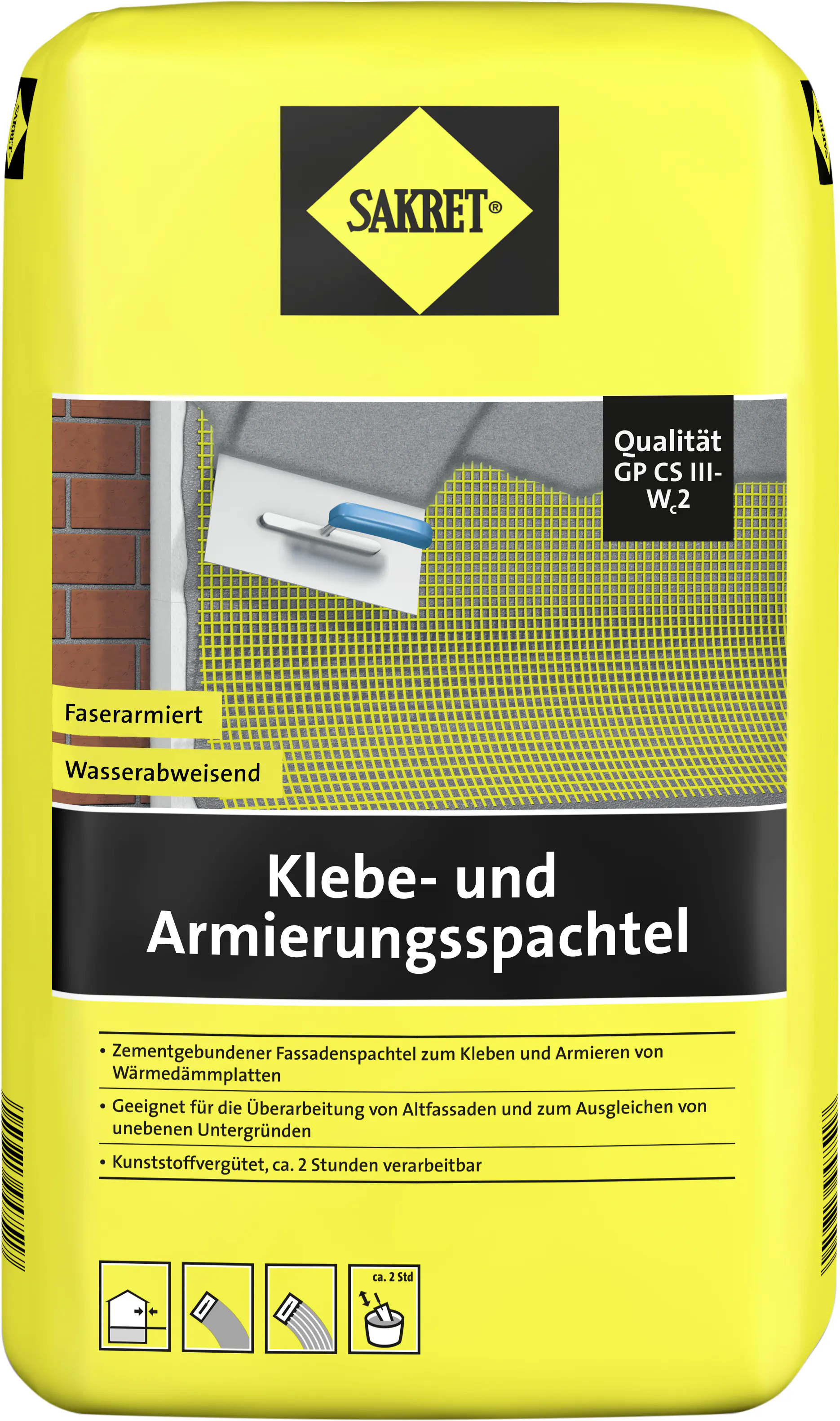 SAKRET Klebe- und Armierungsspachtel 25 kg Sack grau
