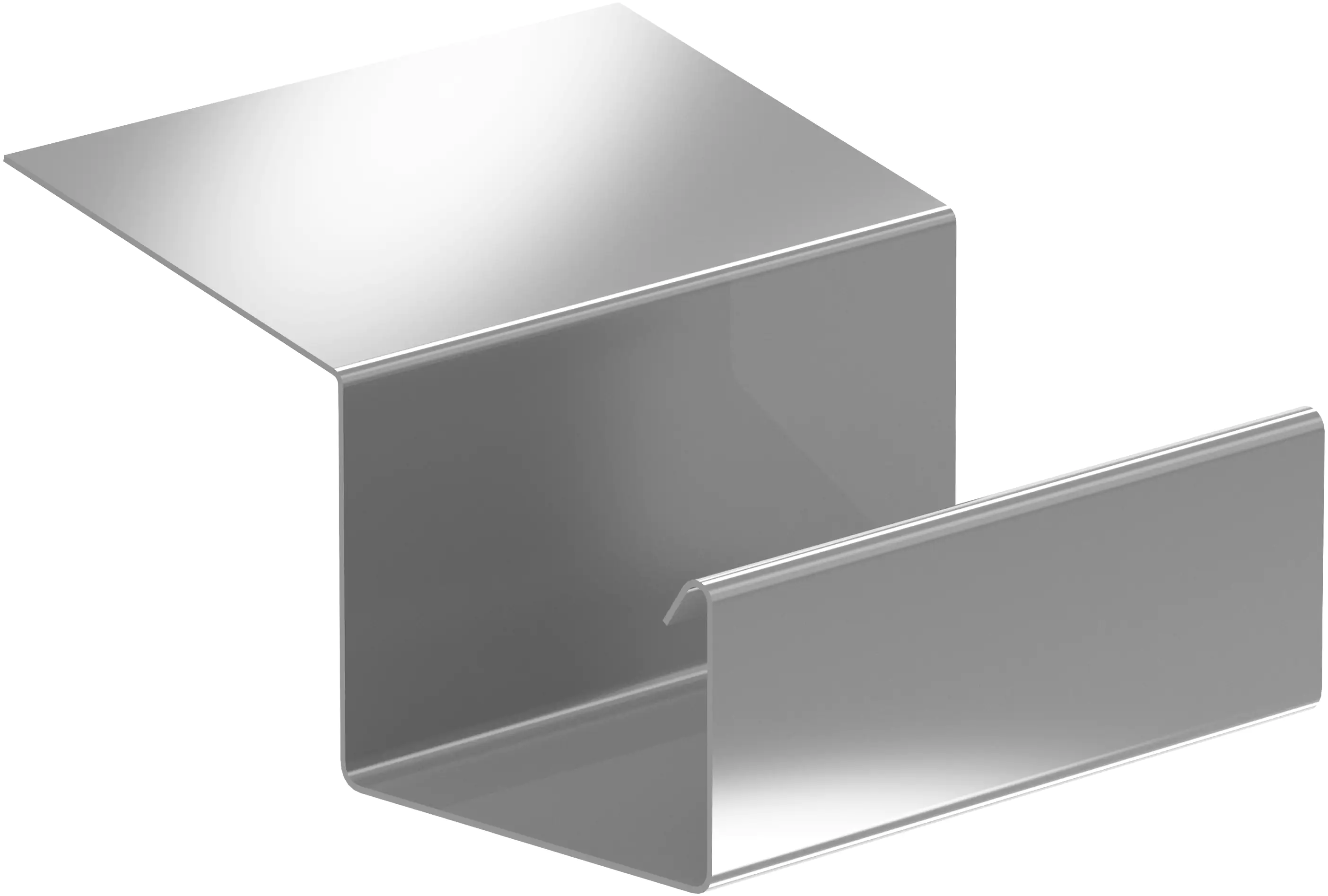 Piccolo Rinnenverbindungsschale NW 70 mm, Aluminium natur, Kastenform