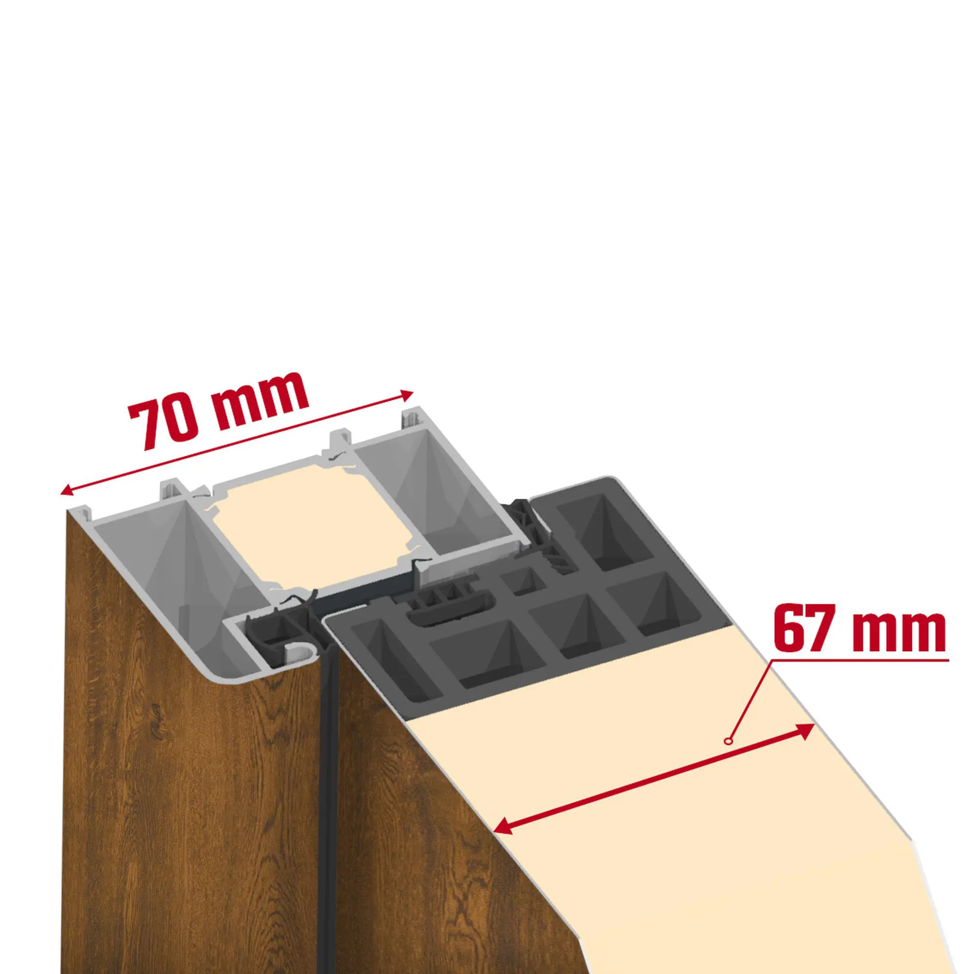 Splendoor Haustür Passivedoor Premium P14 RC2 Nussbaum DIN Links 110 x 210 cm
