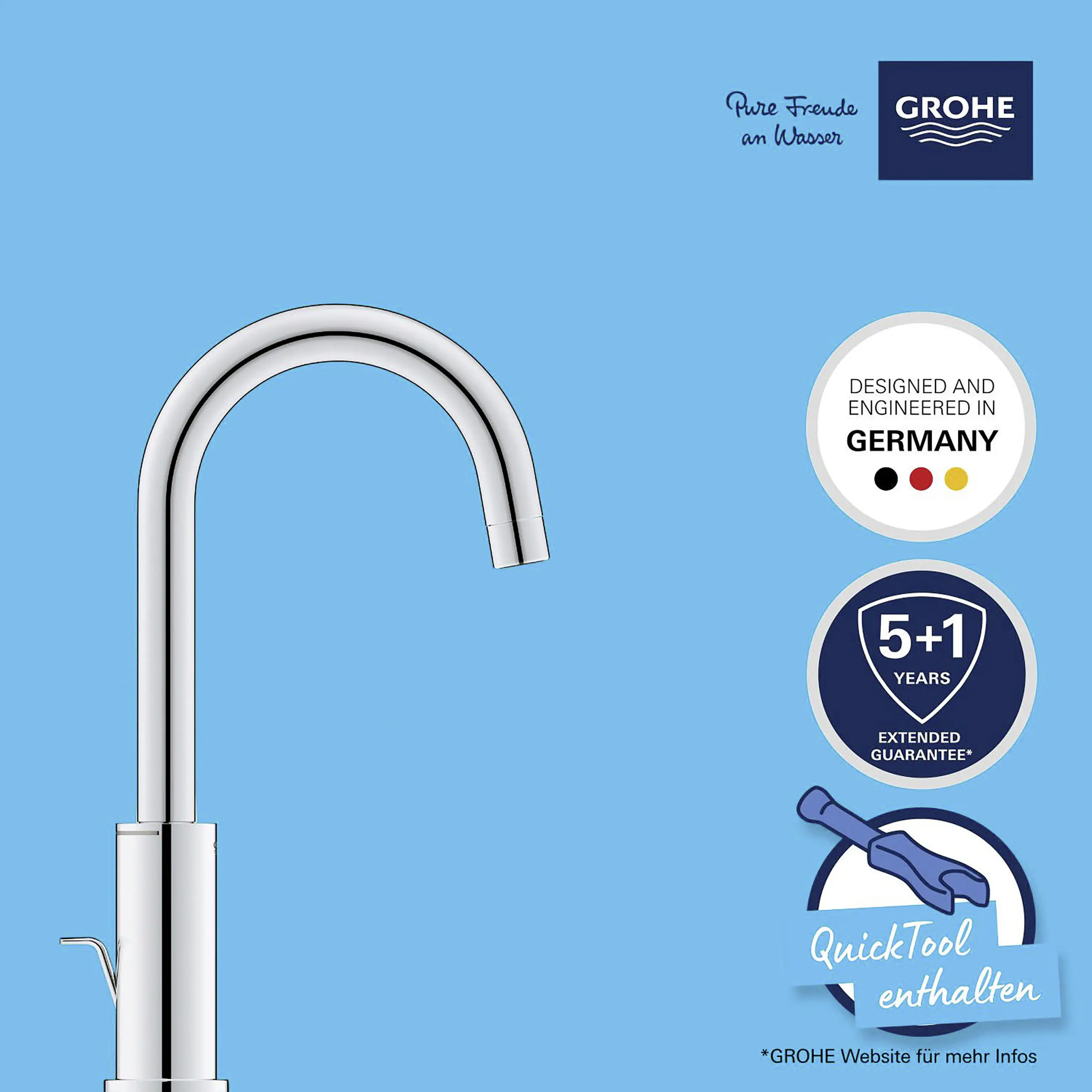 Grohe Quickfix Waschtischarmatur Start L-Size, verchromt