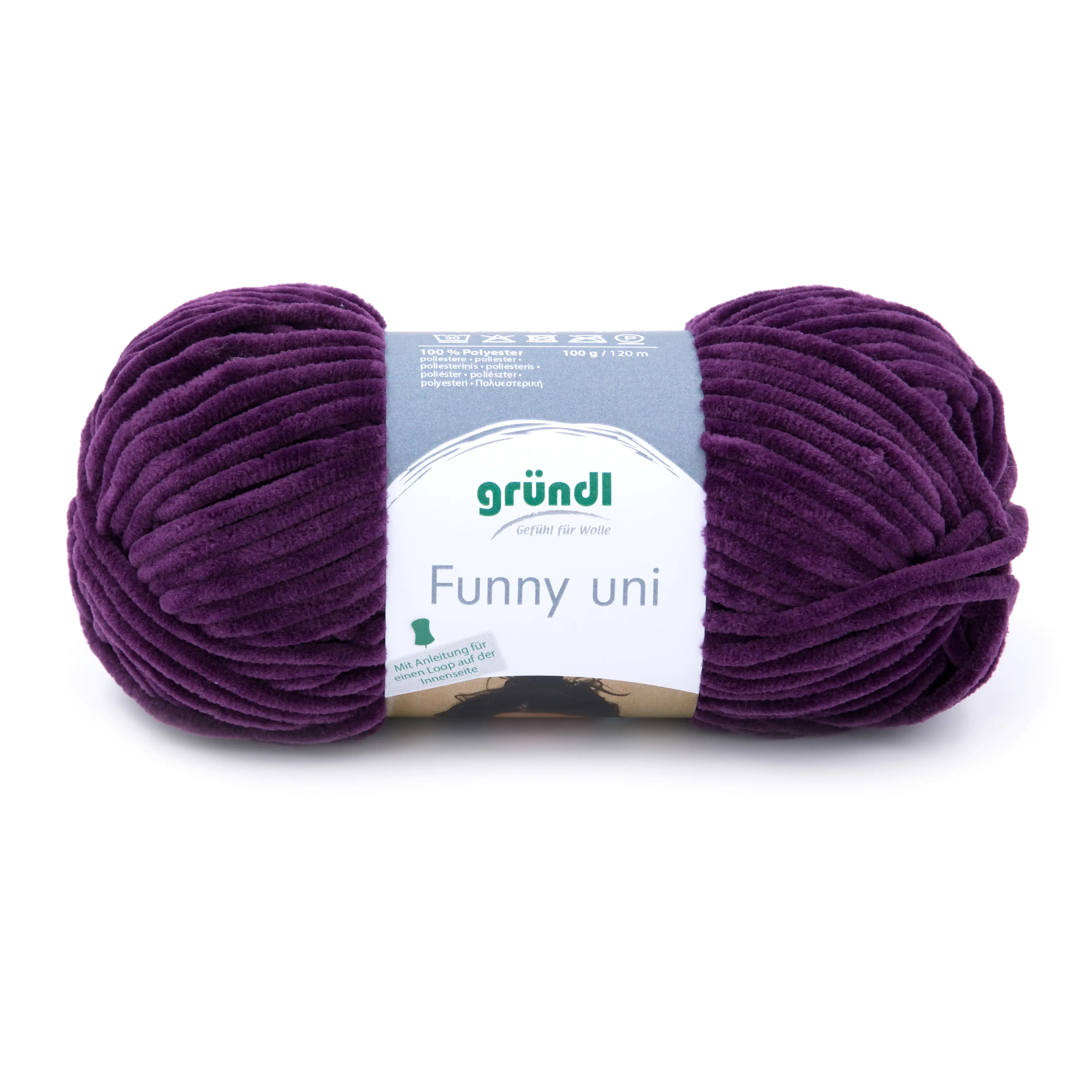 Gründl Wolle Funny uni 100 g aubergine