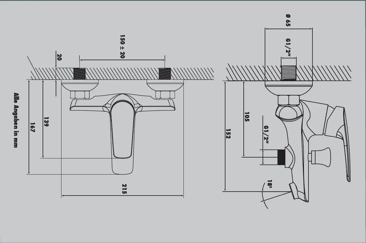 Primaster Badewannenarmatur Singen verchromt