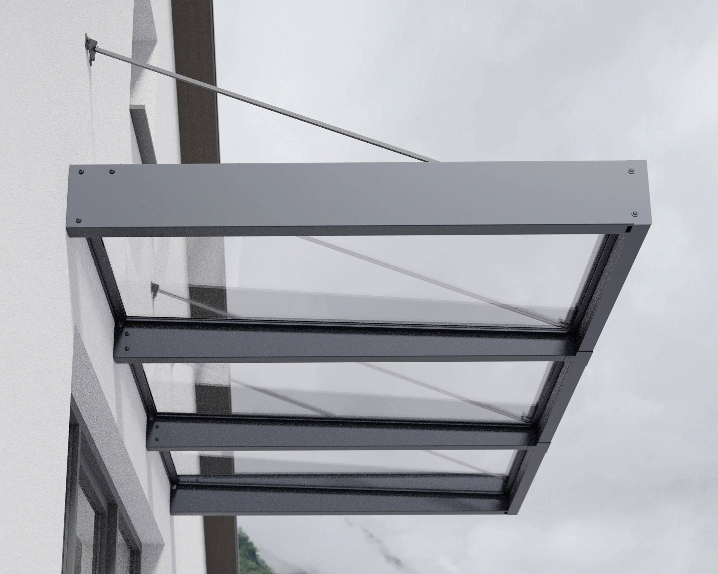 Canopia Vordach Sophia XL 3000 Grau Alu 286 x 140 cm