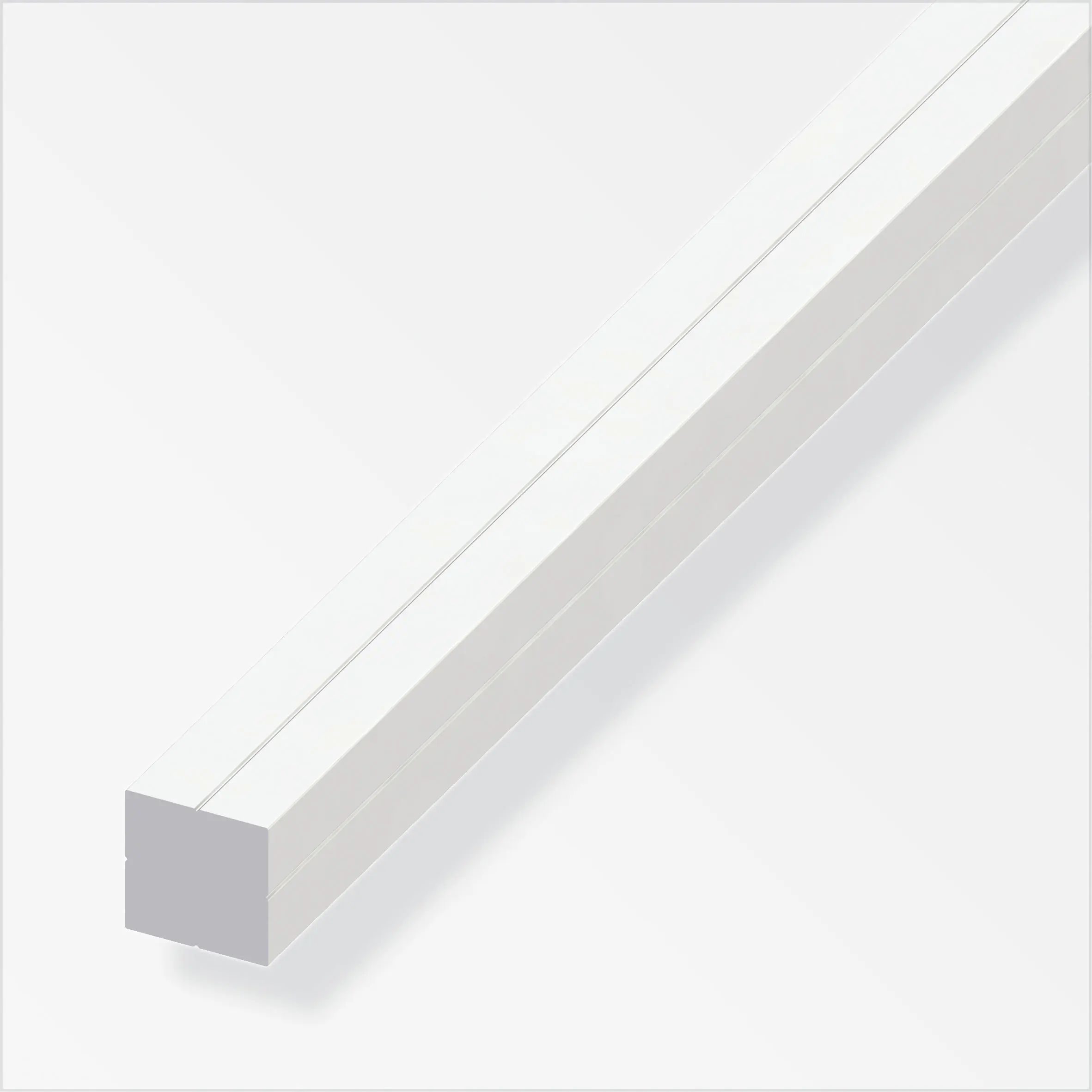 alfer Quadratstange 1 m, 11.5 mm PVC (Kunststoff) glatt weiss