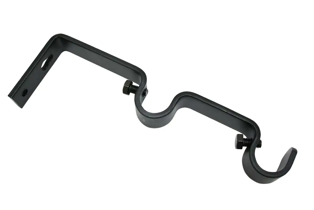 Gardinia Doppelträger Memphis Ø 16 mm, schwarz, 2-er Pack