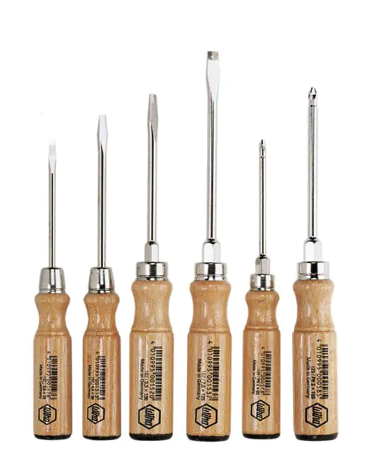 Wiha Schraubendrehersatz 5-teilig Kreuz-/Schlitz mit Holzgriff