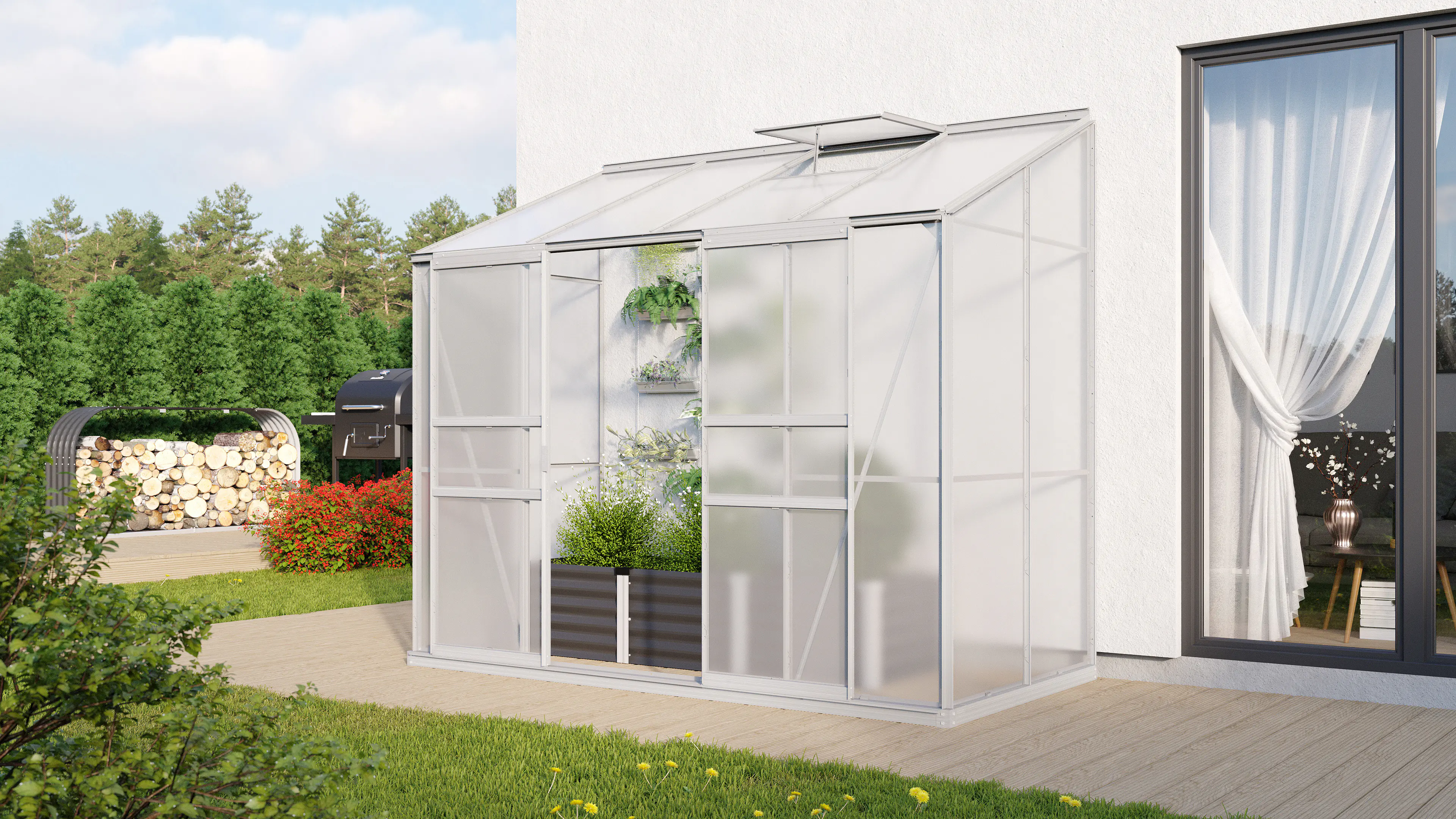 Vitavia Anlehngewächshaus Styx 3300 128 x 254 cm 4 mm HPK