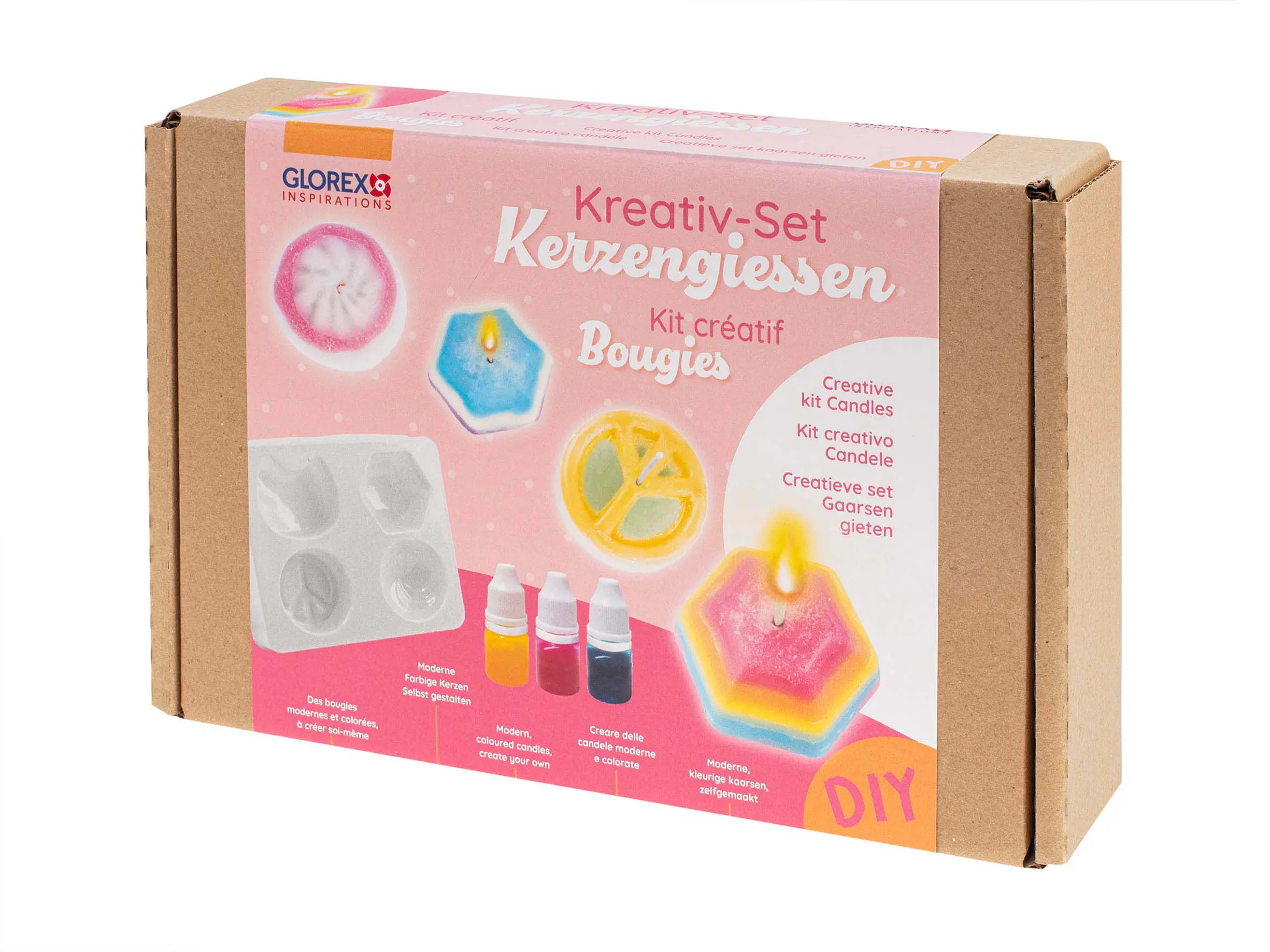 Glorex Kreativ-Set Kerzengießen mit 4 Motiven & Farben + Zubehör  Glorex Kreativ-Set Kerzengießen mit 4 Motiven & Farben + Zubehör