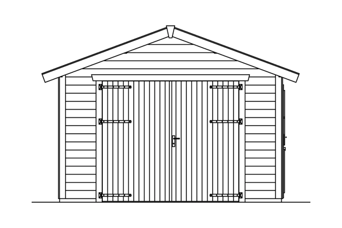 SKAN HOLZ Holzgarage Varberg 1 370 x 525 cm, natur