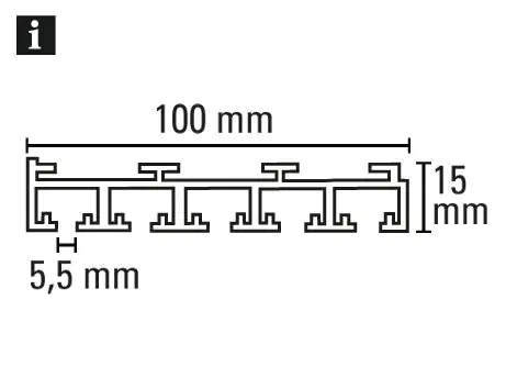 Gardinia Schiene für Flächenvorhang Atlanta weiß, 260 cm, 5-läufig