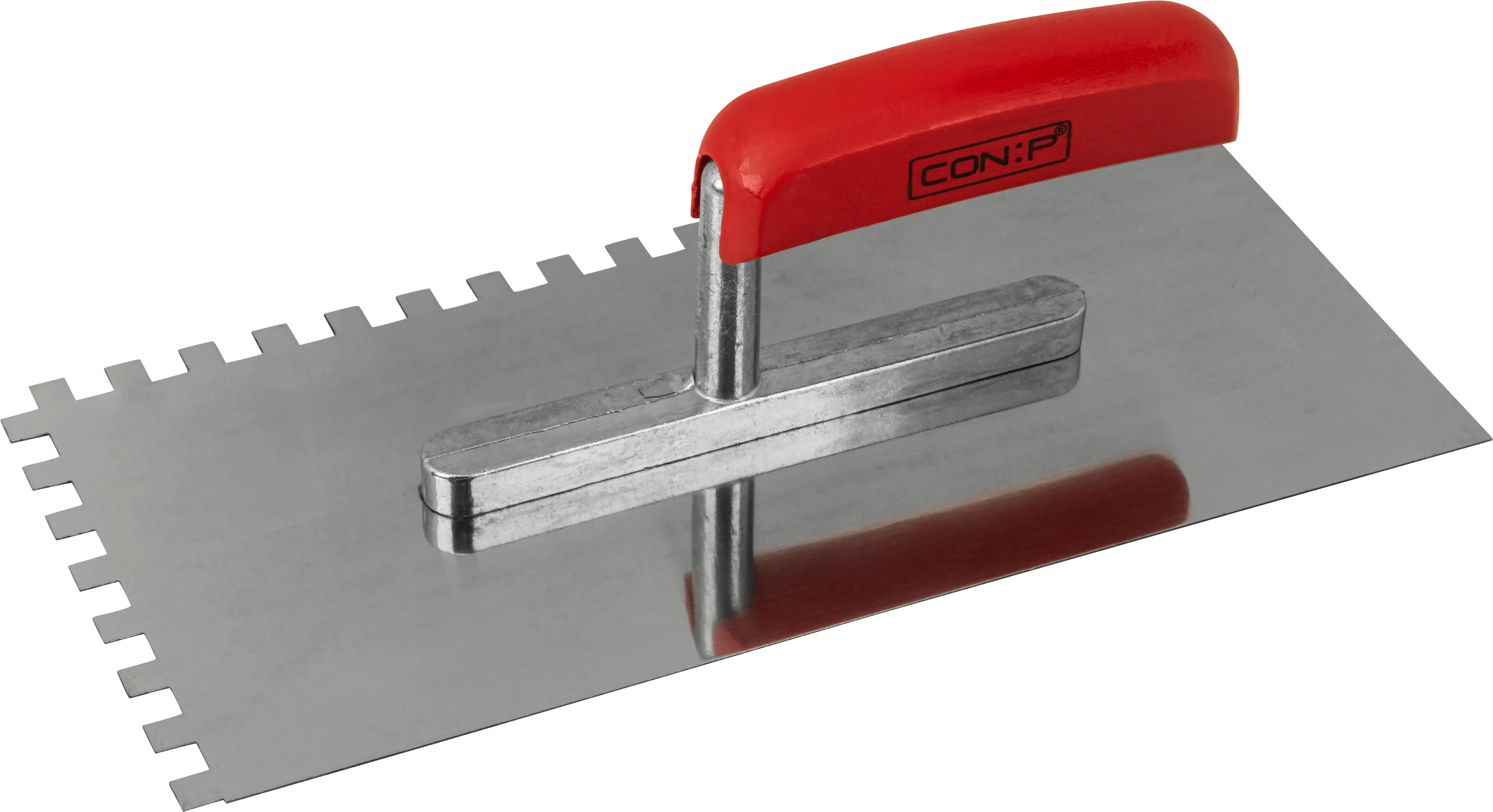 Zahnglättekelle 280 x 130 mm, Zahnung 8 x 8 mm rostfrei Zahnglättekelle 280 x 130 mm, Zahnung 8 x 8 mm rostfrei