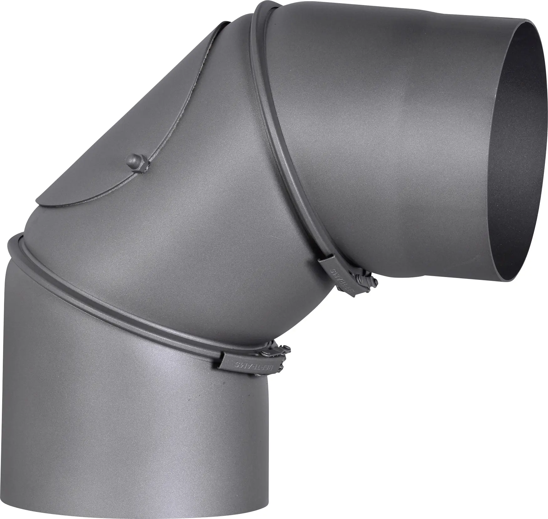 FireFix Ofenrohrbogen Ø 150 mm bis 90° dunkelgrau verstellbar mit Tür