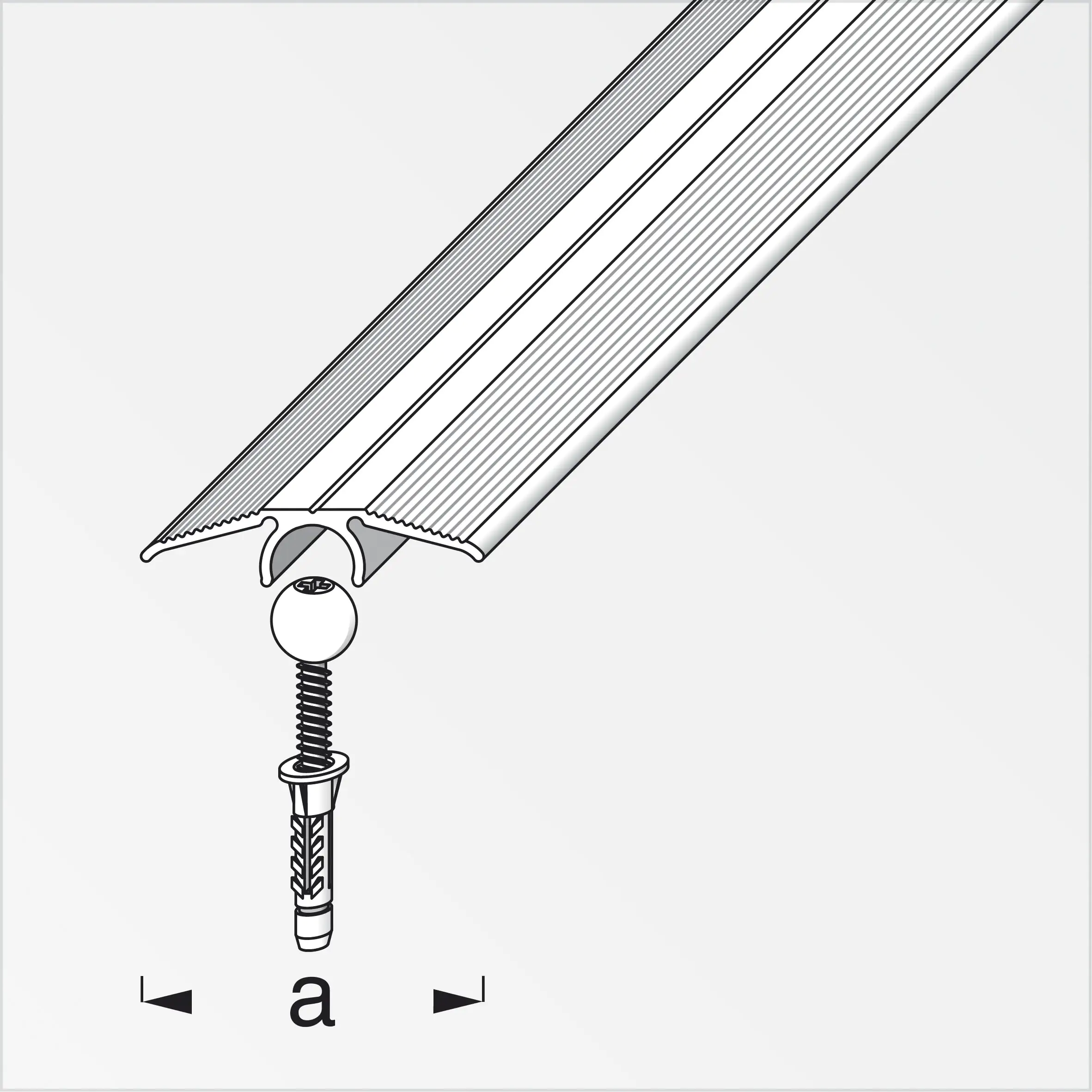 alfer Übergangs-Profil und Dübel-System 0.9 m, 33 mm, Alu, eloxiert, titan