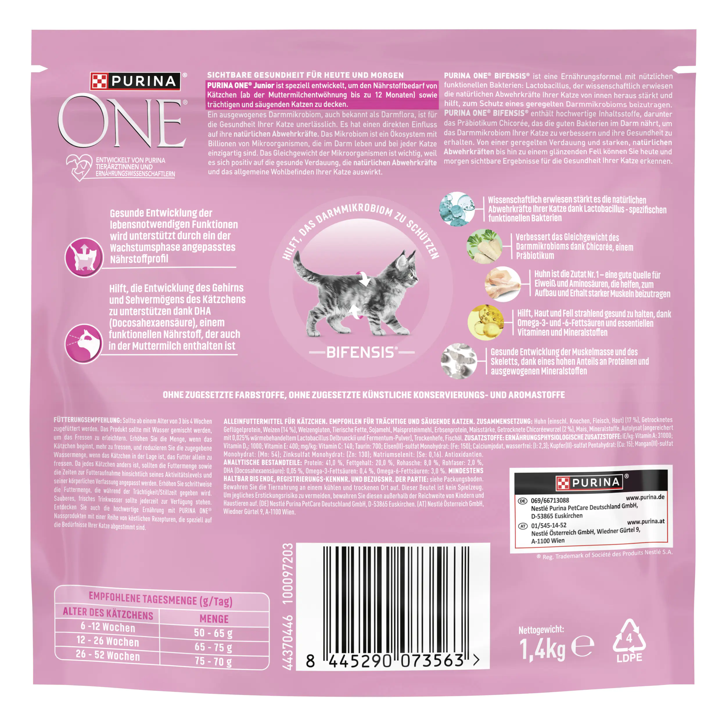 Purina One Katzenfutter Junior reich an Huhn 1,4 kg Purina One Katzenfutter Junior reich an Huhn 1,4 kg