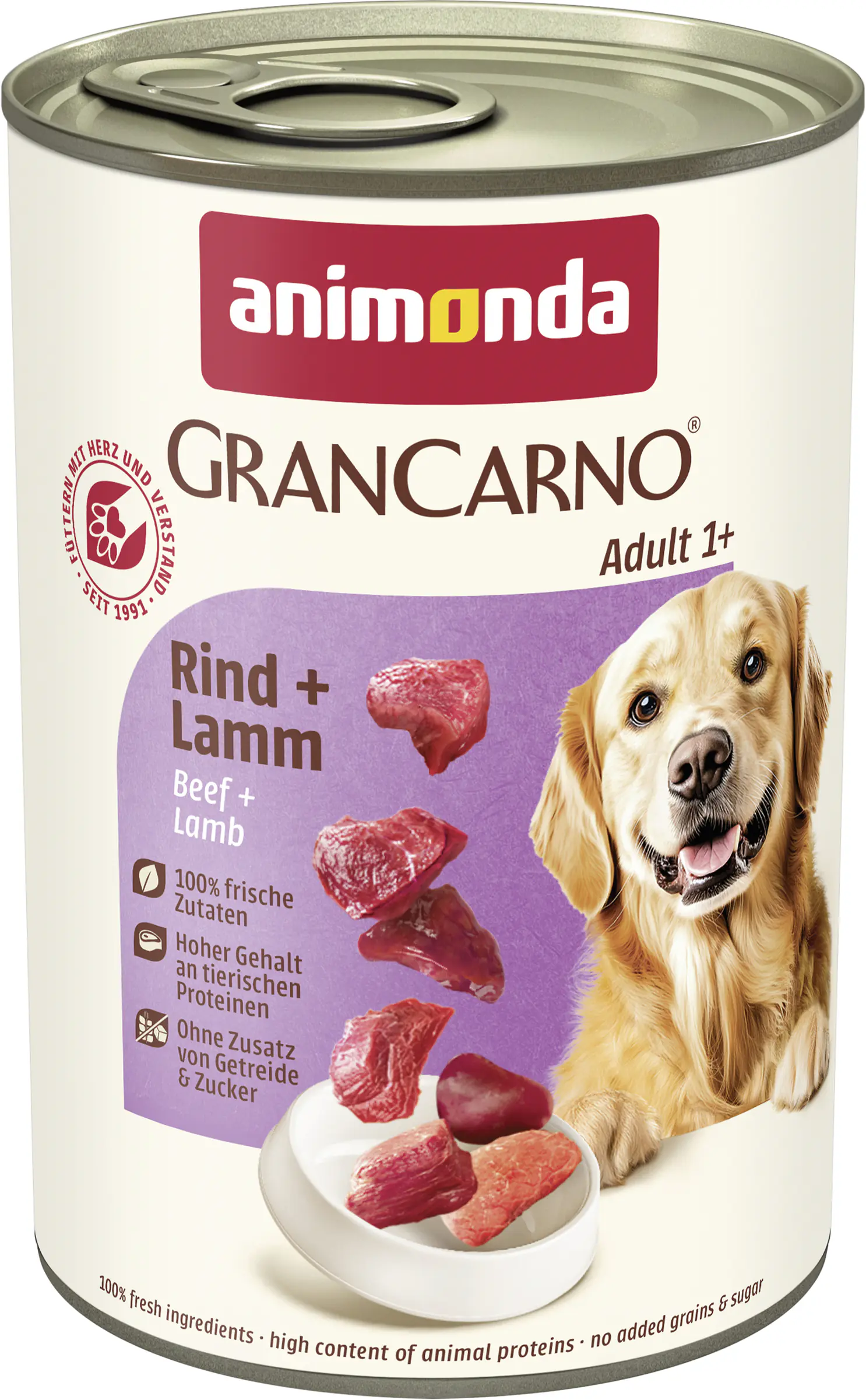 Animonda GranCarno Hundenassfutter Adult getreidefrei 400 g Rind & Lamm