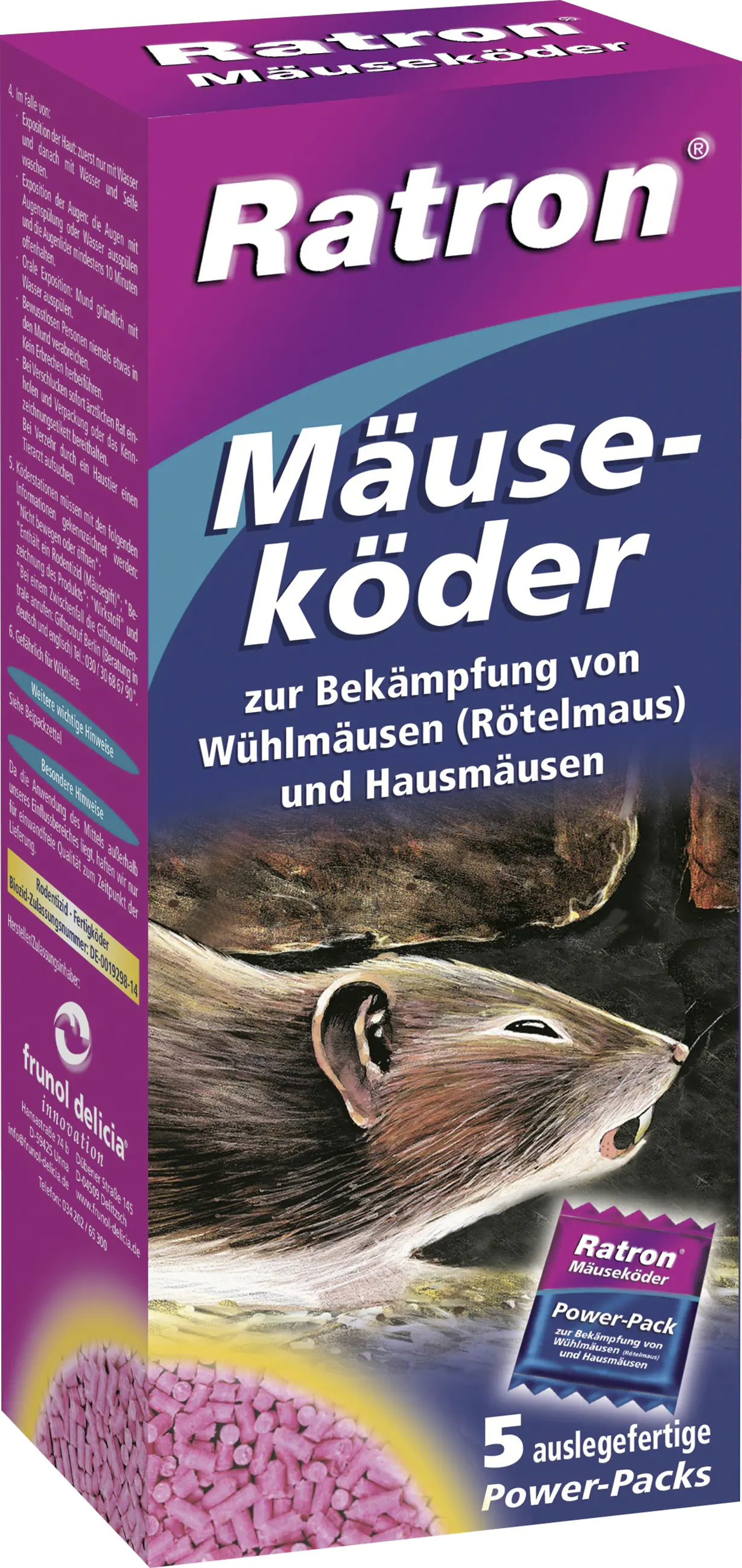 Ratron Mäuseköder 25 ppm, 200 g Ratron Mäuseköder 25 ppm, 200 g