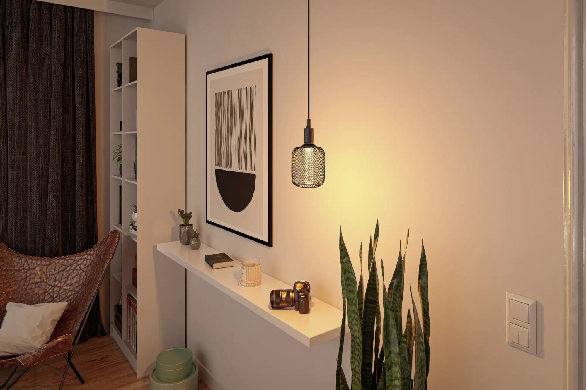 Paulmann LED Leuchtmittel Metallic Glow Zyl Spiral E27 4,2W schwarz