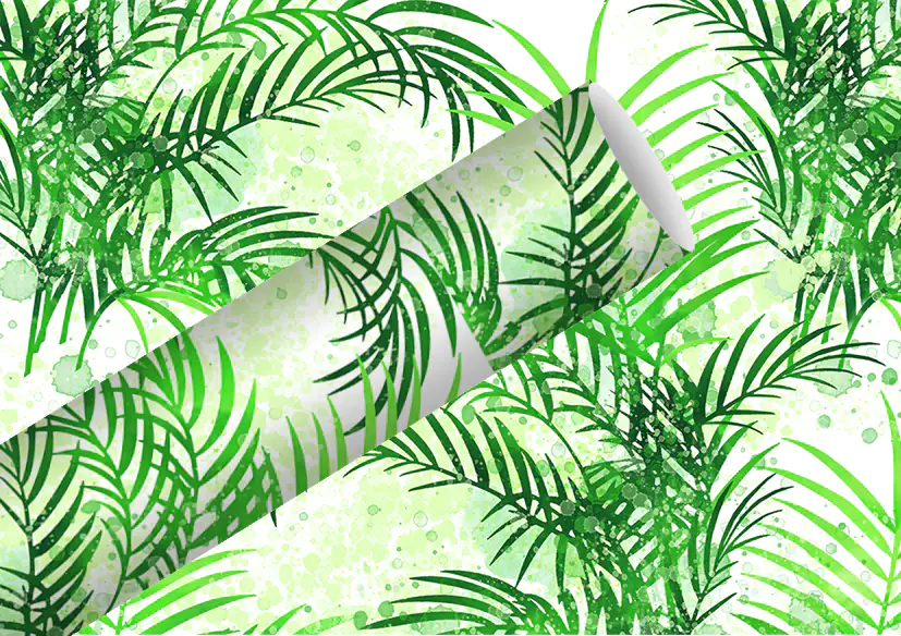 4014995802767 Braun & Company Geschenkpapier Kollektion Palmengarten grün 2 m x 70 cm