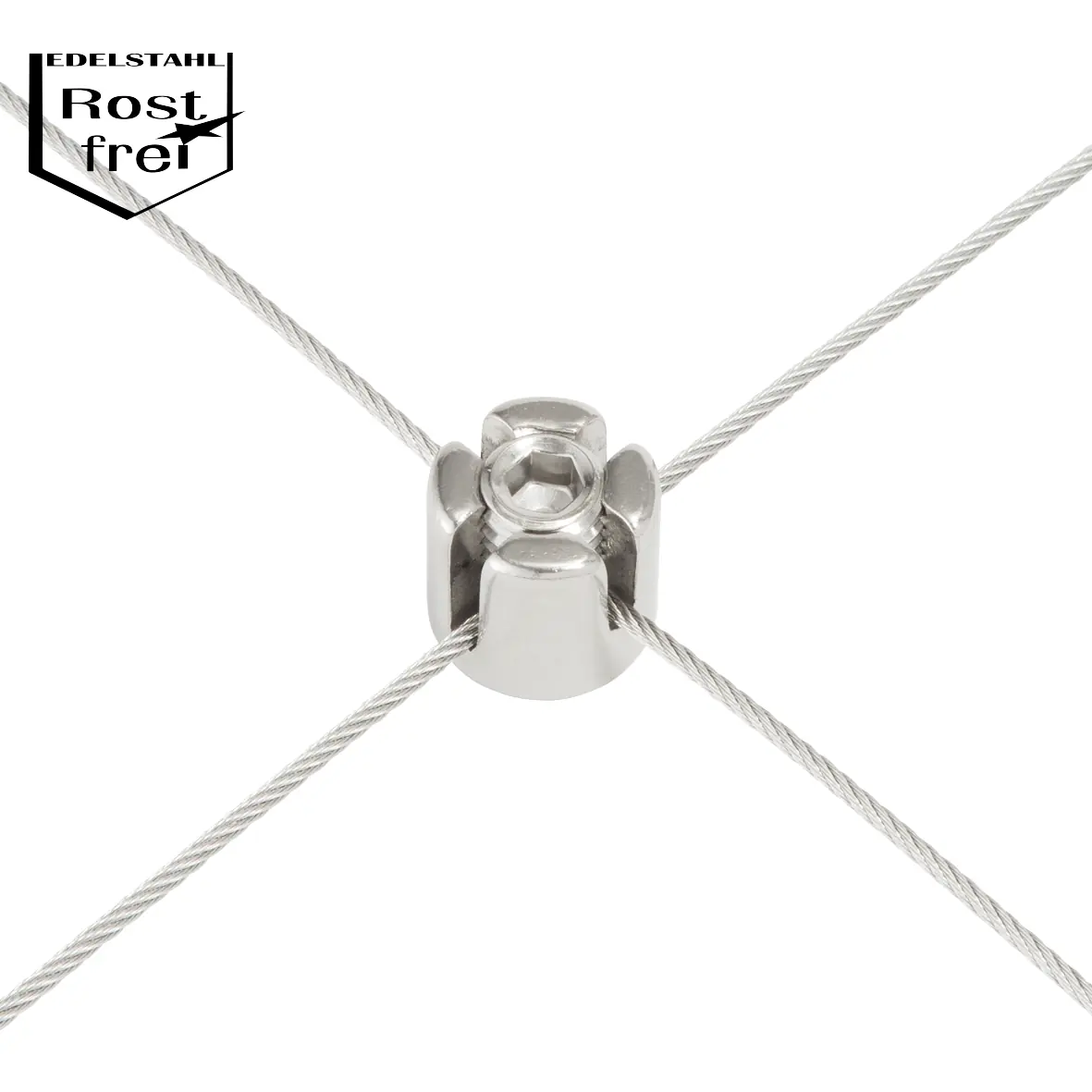 Conacord Kreuzklemme für Drahtseile Stahl V4A Ø 3 mm rostfrei - 5 Stück