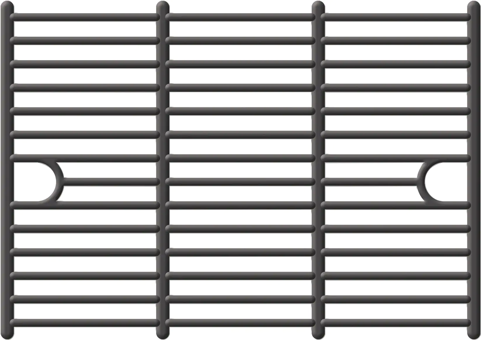 Tepro Universal Guss-Grillrost-Set 2 Stück schwarz Guss Grillfläche: 2 x ca. 29,1 x 40,8 cm