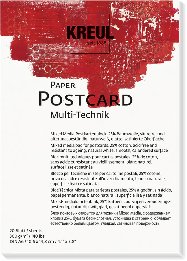 Kreul Paper Postcard 20 Blatt 300 g/m², DIN A6 Kreul Paper Postcard 20 Blatt 300 g/m², DIN A6