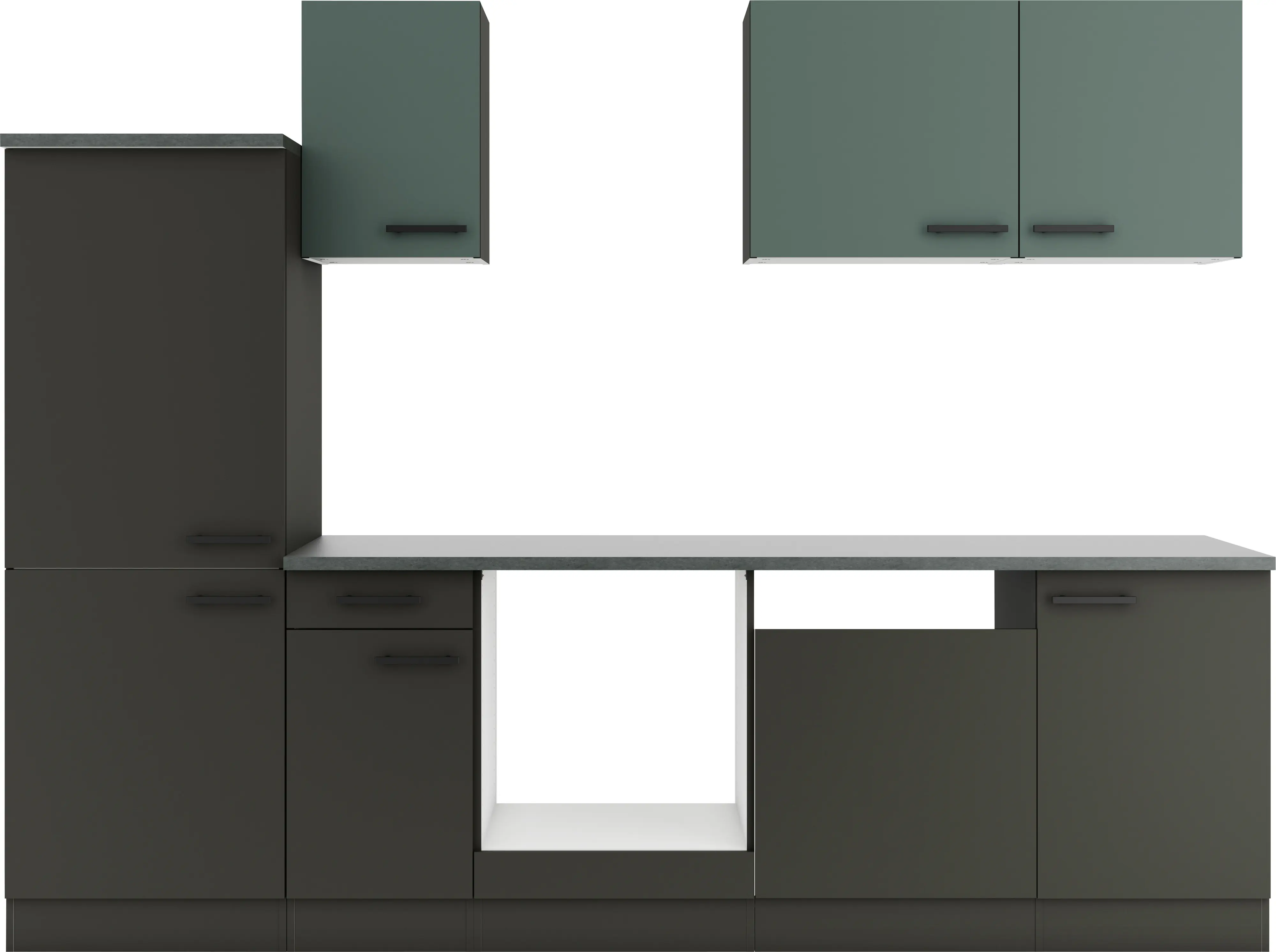 Optifit Küchenzeile Verona 405/Madrid 420 ohne Geräte anthrazit/steingrau 270 cm