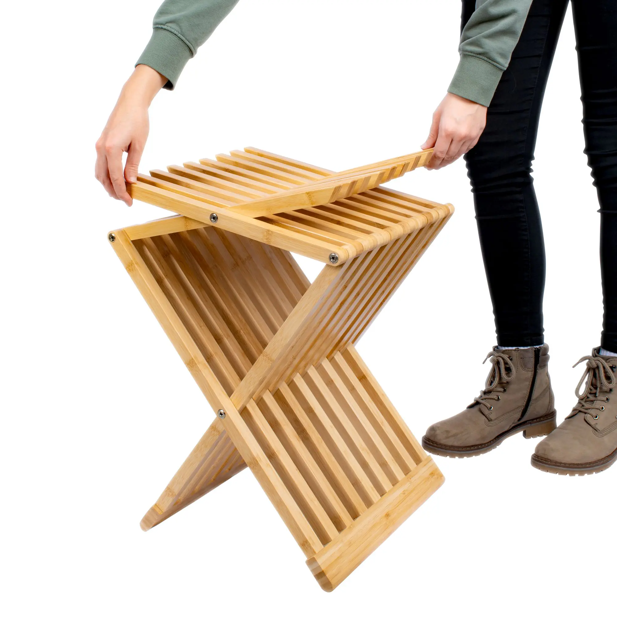 Schulte Badhocker aus Bambus klappbar 39 x 38 x 44 cm Schulte Badhocker aus Bambus klappbar 39 x 38 x 44 cm