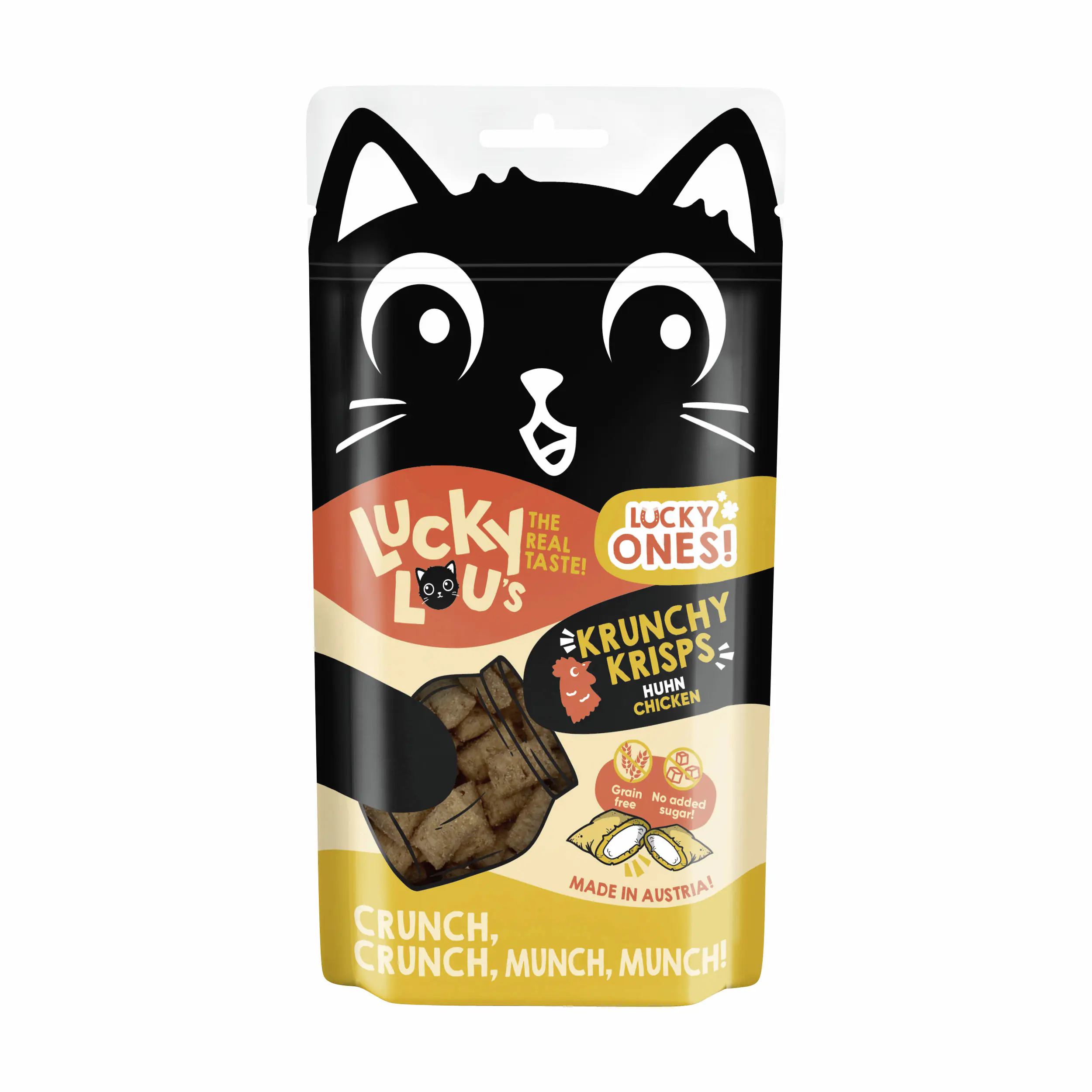 Lucky Lou Katzensnack Krunchy Krisps Huhn 60 g