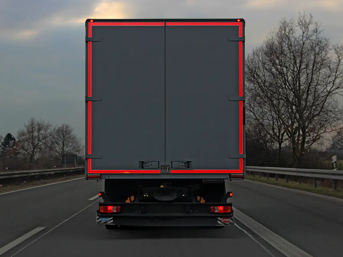 LAS Reflektorband 55mm rot selbstklebend 2 m